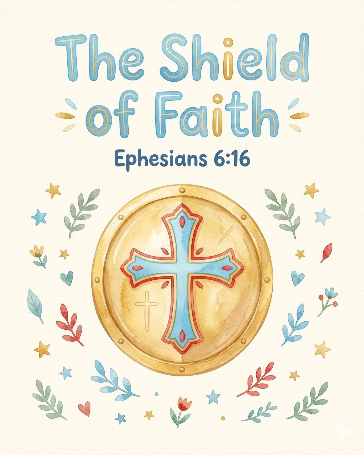 Armor of God Kids Wall Art, Christian Nursery Prints, Ephesians 6 Watercolor (Instant Download) — image 6