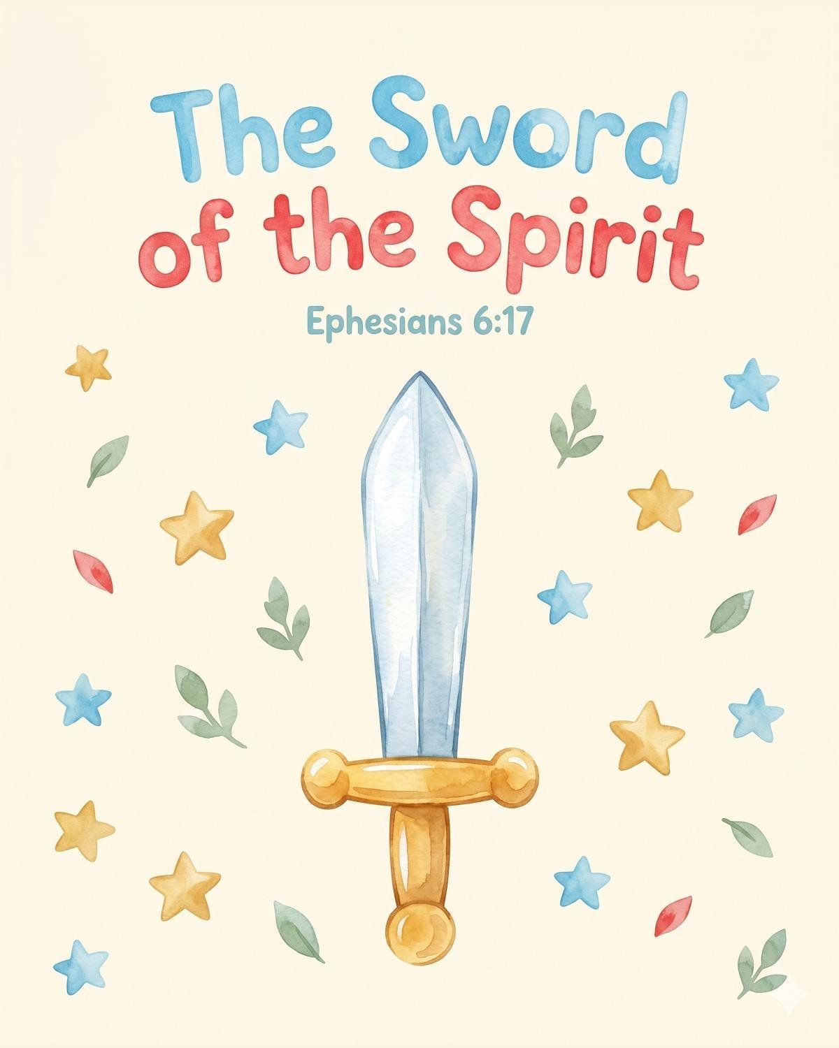 Armor of God Kids Wall Art, Christian Nursery Prints, Ephesians 6 Watercolor (Instant Download) — image 8