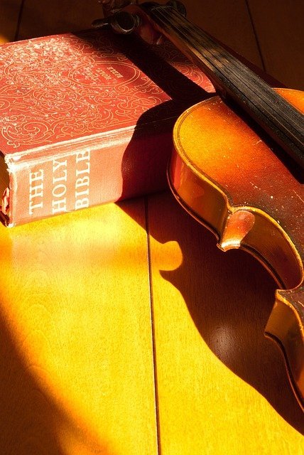 Bible Violin Watercolor Christian Wall Art (Digital Download)