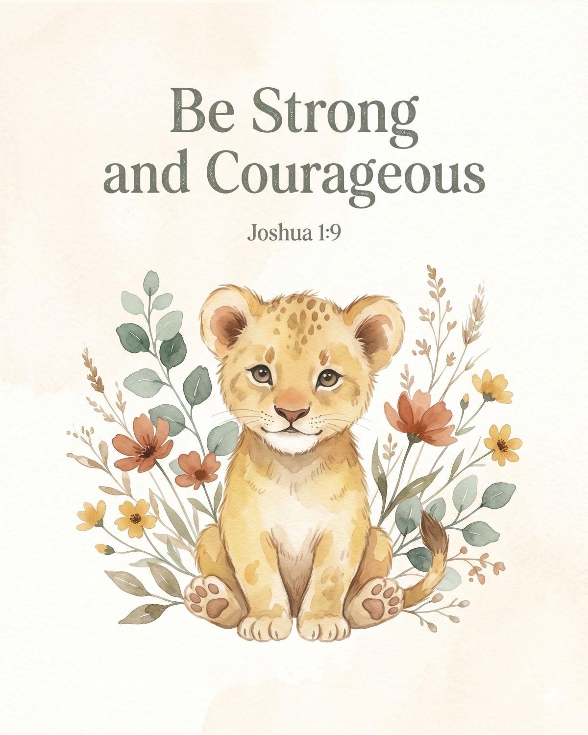 Christian Bible Verse Posters Set, Boho Watercolor Animals, Kids Nursery Wall Art (Instant Download)