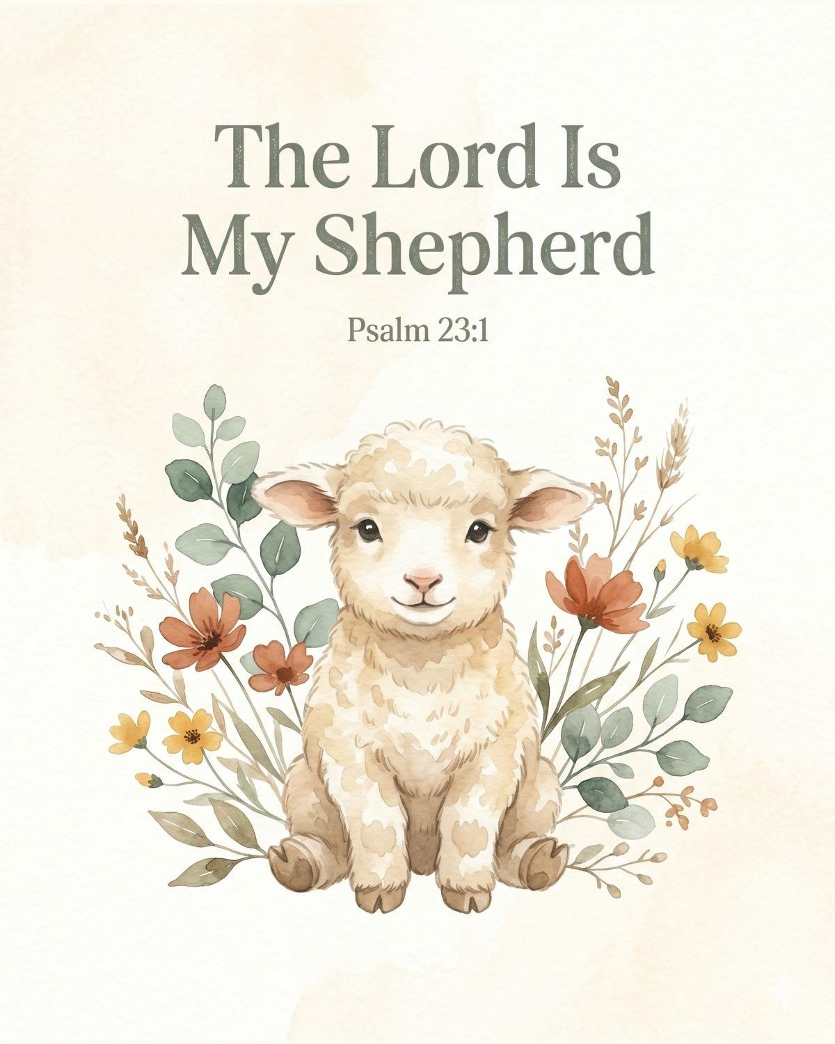 Christian Bible Verse Posters Set, Boho Watercolor Animals, Kids Nursery Wall Art (Instant Download) — image 2