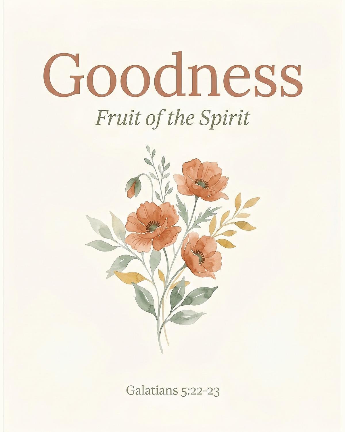 Fruits of the Spirit Wall Art Set, Christian Watercolor Scripture Prints (Instant Download) — image 7