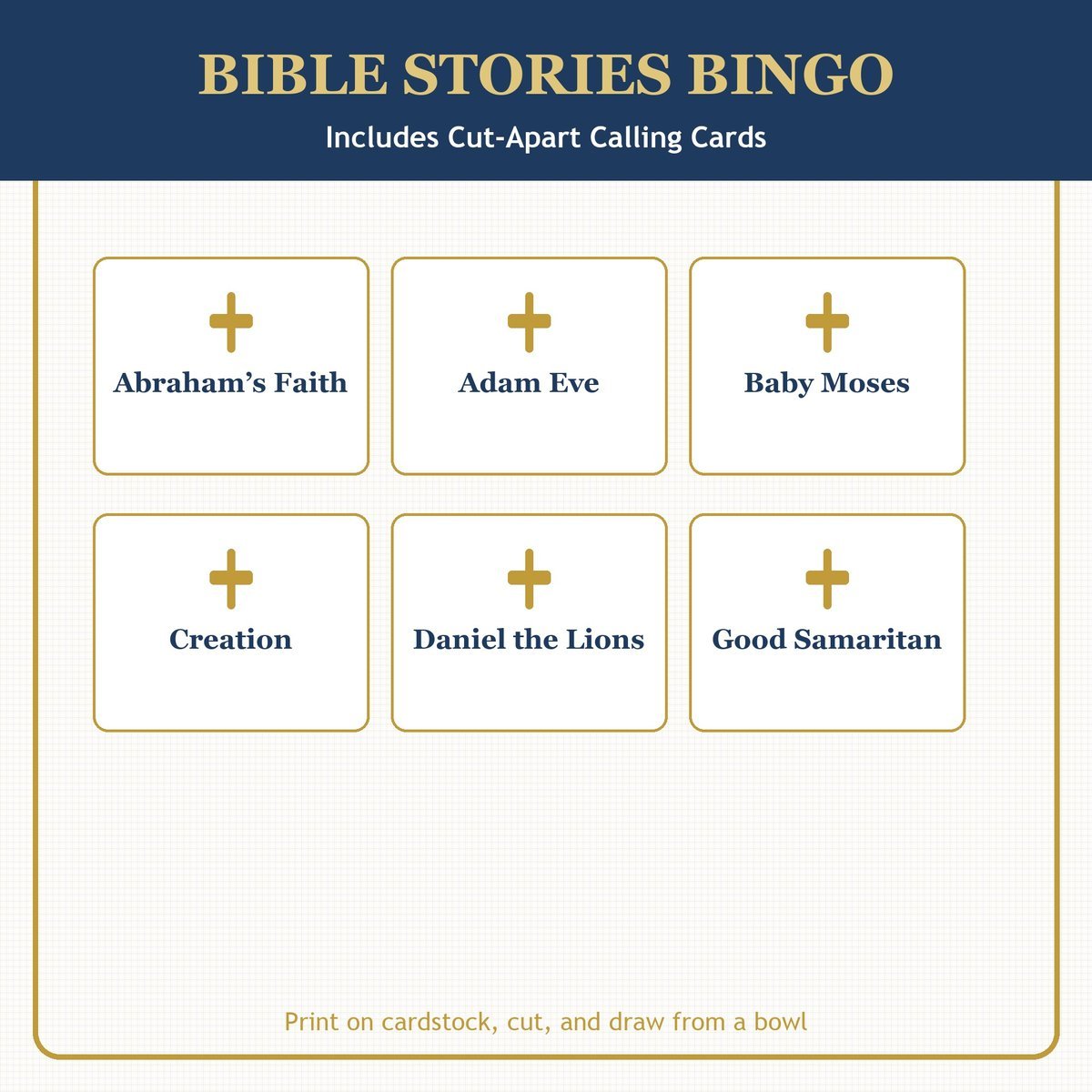 Bible Stories Bingo, 60 Printable Bible Bingo Cards, Sunday School Game, Bible Activity for Kids, Christian Game, VBS & Kids Church Game — image 7