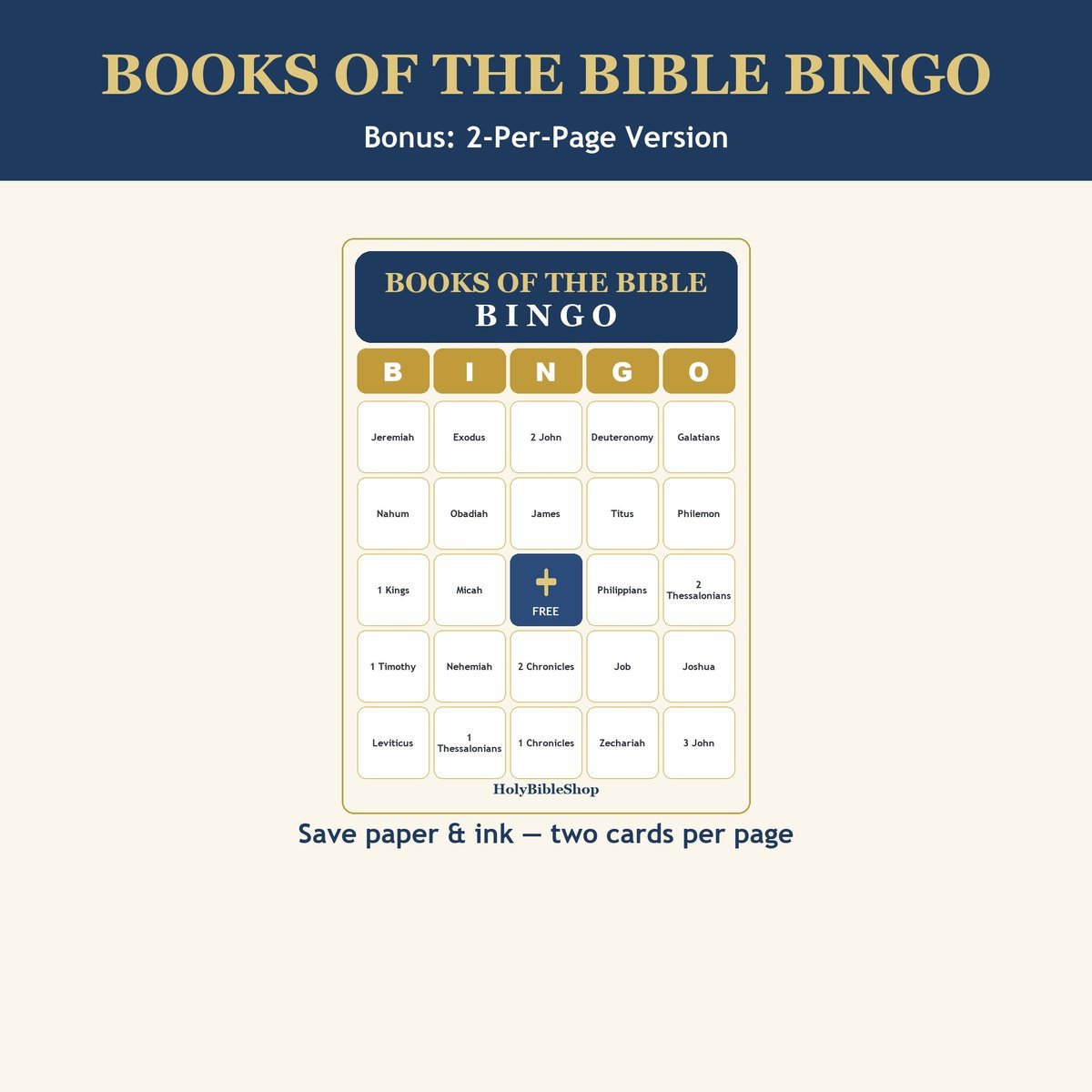Books of the Bible Bingo, 60 Cards, 66 Books Bible Game, Sunday School, Bible Activity for Kids, Christian Homeschool, VBS Church Game — image 6