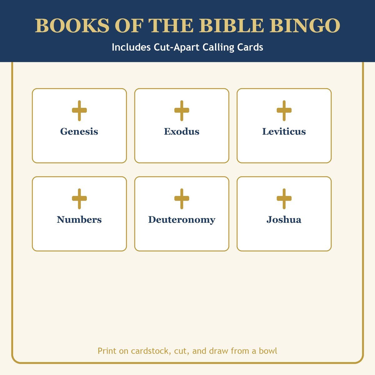 Books of the Bible Bingo, 60 Cards, 66 Books Bible Game, Sunday School, Bible Activity for Kids, Christian Homeschool, VBS Church Game — image 7