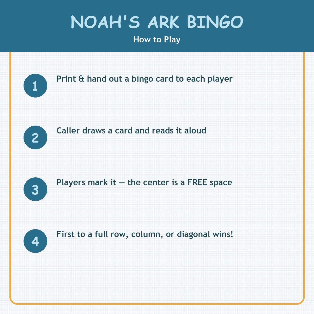 Noah's Ark Bingo, 60 Printable Bible Cards, Sunday School Game, Bible Activity for Kids, VBS Game, Christian Animal Bingo, Kids Church Game — image 3