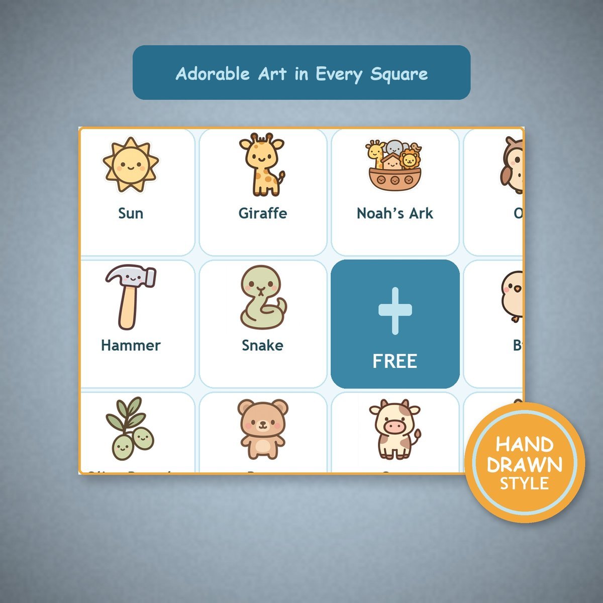 Noah's Ark Bingo, 60 Printable Bible Cards, Sunday School Game, Bible Activity for Kids, VBS Game, Christian Animal Bingo, Kids Church Game — image 8