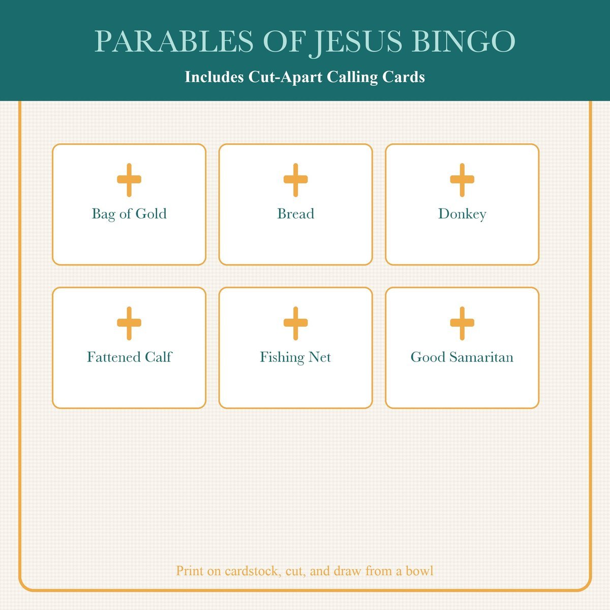 Parables of Jesus Bingo, 60 Printable Christian Cards, Bible Parable Game, Sunday School Activity, Kids Bible Game, Scripture Study — image 7