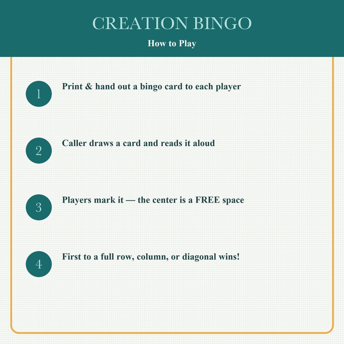 Creation Bingo, 60 Printable Bible Cards, 7 Days of Creation, Sunday School Game, Bible Activity for Kids, Genesis VBS Game, Kids Church — image 3