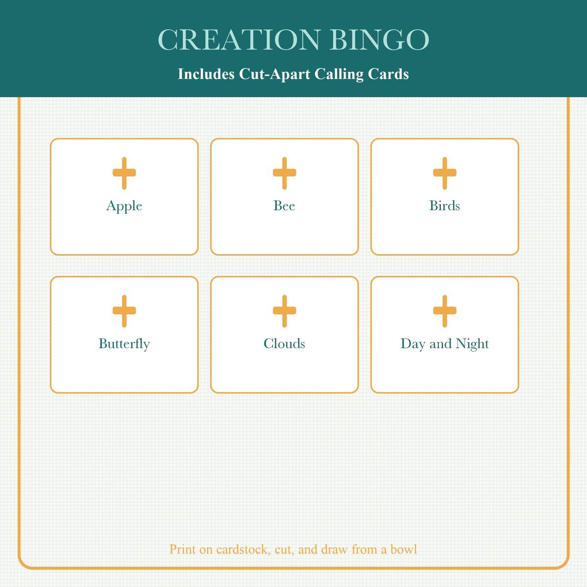 Creation Bingo, 60 Printable Bible Cards, 7 Days of Creation, Sunday School Game, Bible Activity for Kids, Genesis VBS Game, Kids Church — image 7