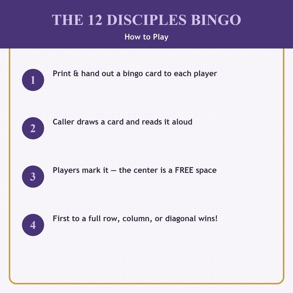 The 12 Disciples Bingo, 60 Printable Christian Cards, Bible Apostles Game, Sunday School Activity, Kids Bible Game, Scripture Study — image 3