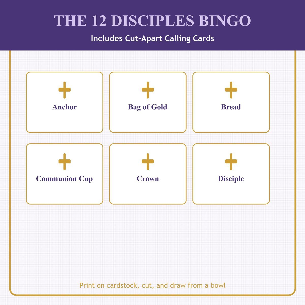 The 12 Disciples Bingo, 60 Printable Christian Cards, Bible Apostles Game, Sunday School Activity, Kids Bible Game, Scripture Study — image 7