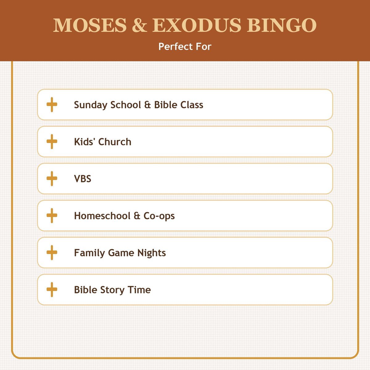 Moses and the Exodus Bingo, 60 Printable Christian Cards, Bible Story Game, Sunday School Activity, Kids Bible Game, Scripture Study — image 5