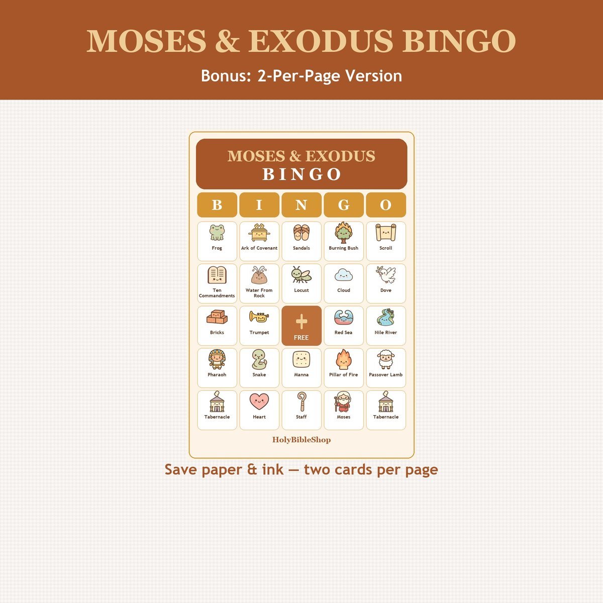 Moses and the Exodus Bingo, 60 Printable Christian Cards, Bible Story Game, Sunday School Activity, Kids Bible Game, Scripture Study — image 6