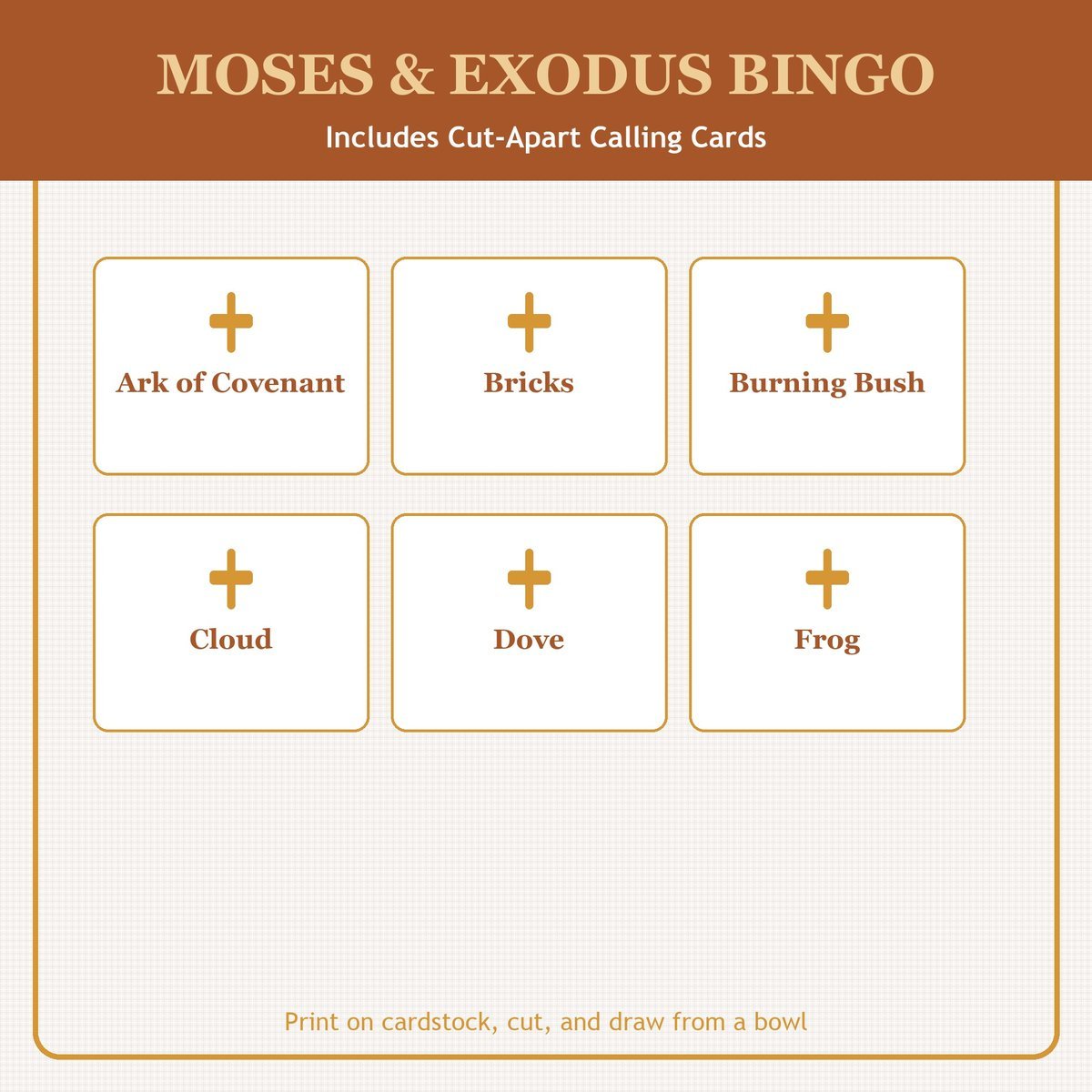Moses and the Exodus Bingo, 60 Printable Christian Cards, Bible Story Game, Sunday School Activity, Kids Bible Game, Scripture Study — image 7