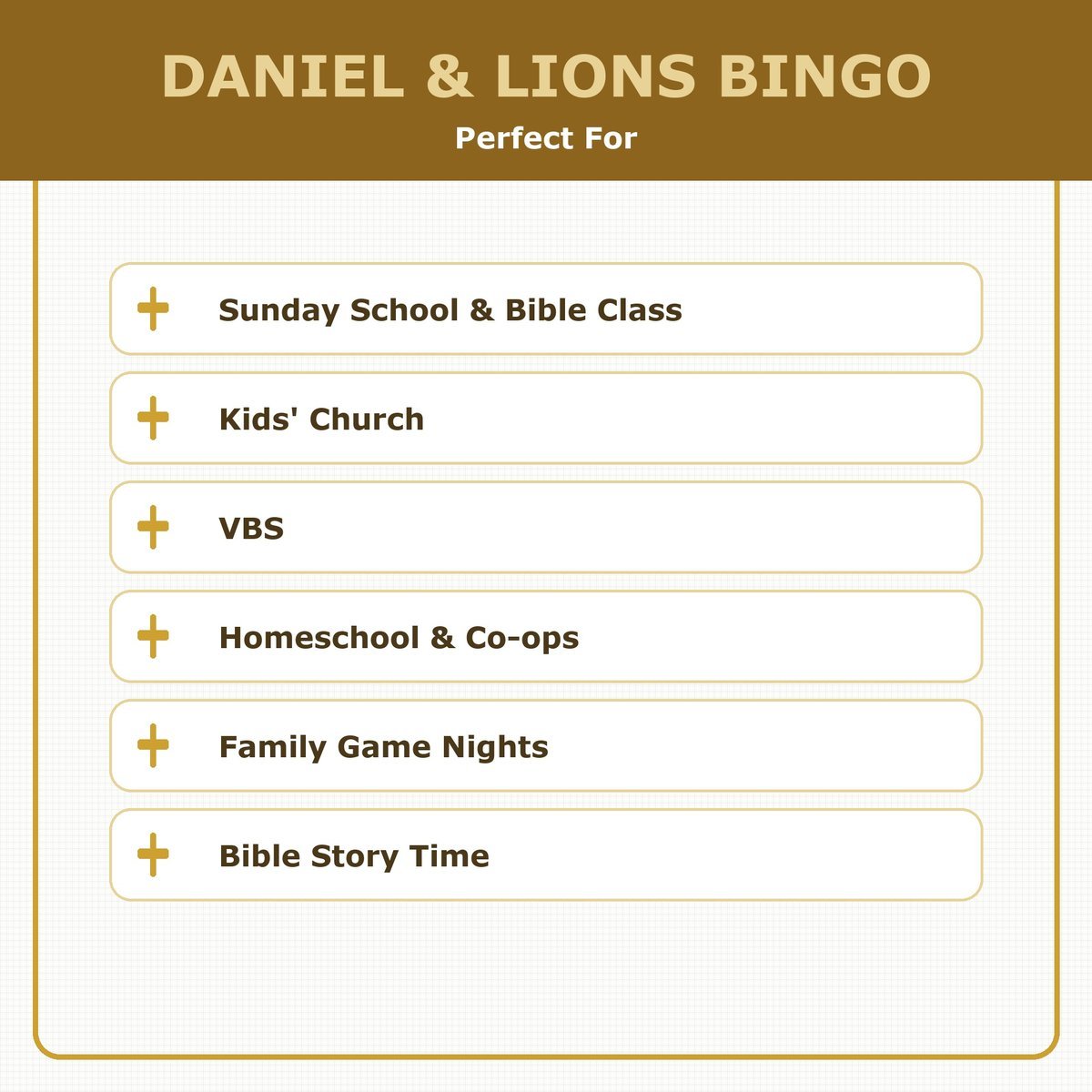 Daniel and the Lions Den Bingo, 60 Printable Christian Cards, Bible Story Game, Sunday School Activity, Kids Bible Game, Scripture — image 5