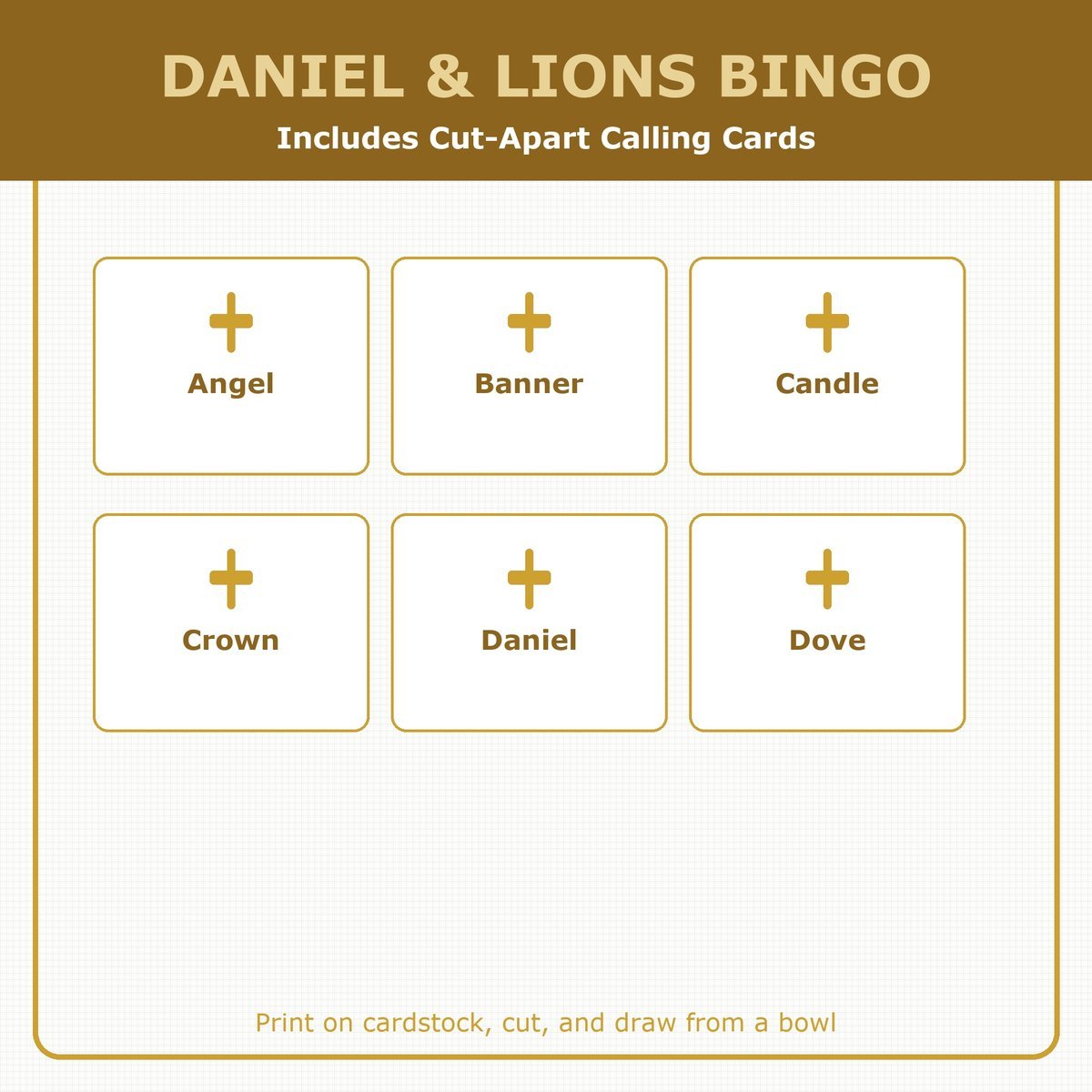Daniel and the Lions Den Bingo, 60 Printable Christian Cards, Bible Story Game, Sunday School Activity, Kids Bible Game, Scripture — image 7