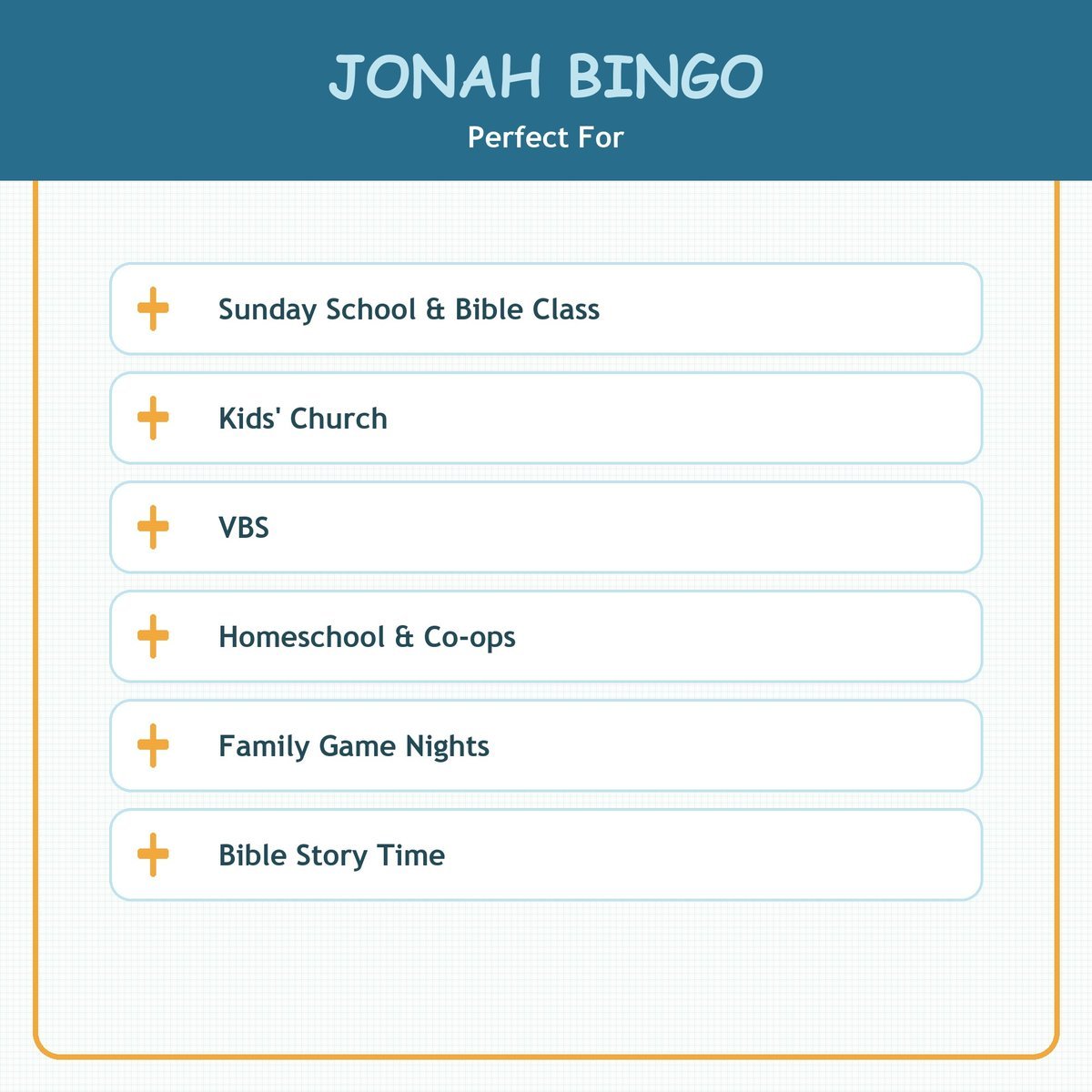Jonah and the Whale Bingo, 60 Printable Christian Cards, Bible Story Game, Sunday School Activity, Kids Bible Game, Scripture Study — image 5
