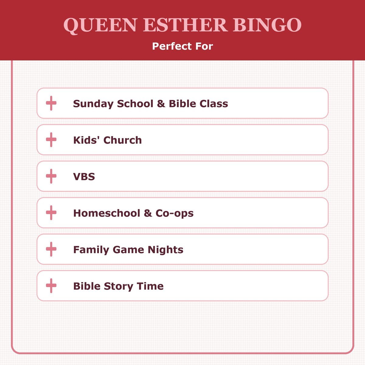 Queen Esther Bingo, 60 Printable Christian Cards, Bible Story Game, Sunday School Activity, Kids Bible Game, Women Bible Study — image 5
