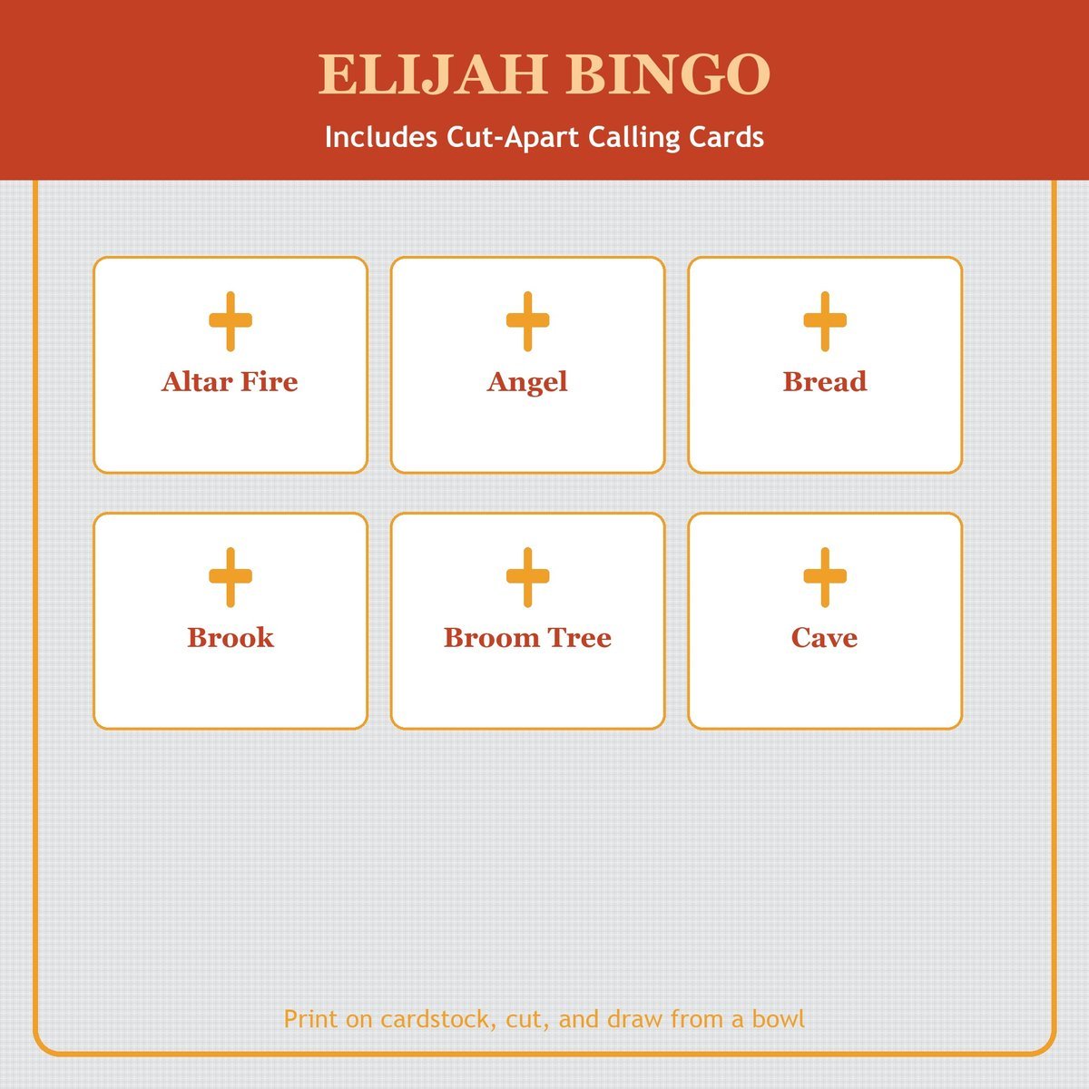 Elijah the Prophet Bingo, 60 Printable Christian Cards, Bible Story Game, Sunday School Activity, Kids Bible Game, Scripture Study — image 7