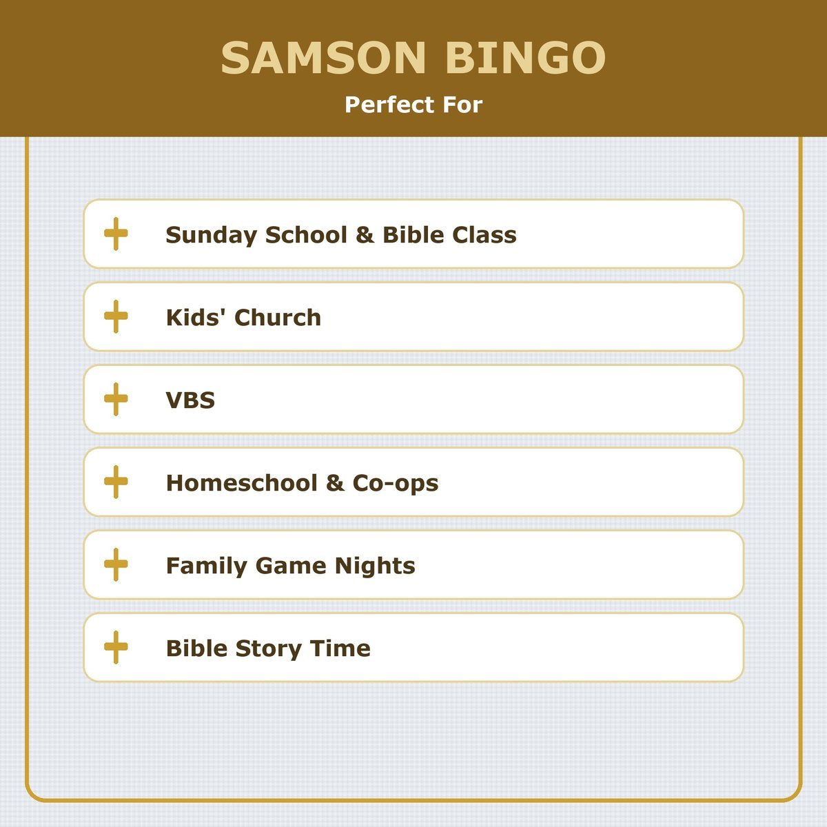 Samson Bingo, 60 Printable Christian Cards, Bible Story Game, Sunday School Activity, Kids Bible Game, Scripture Study — image 5