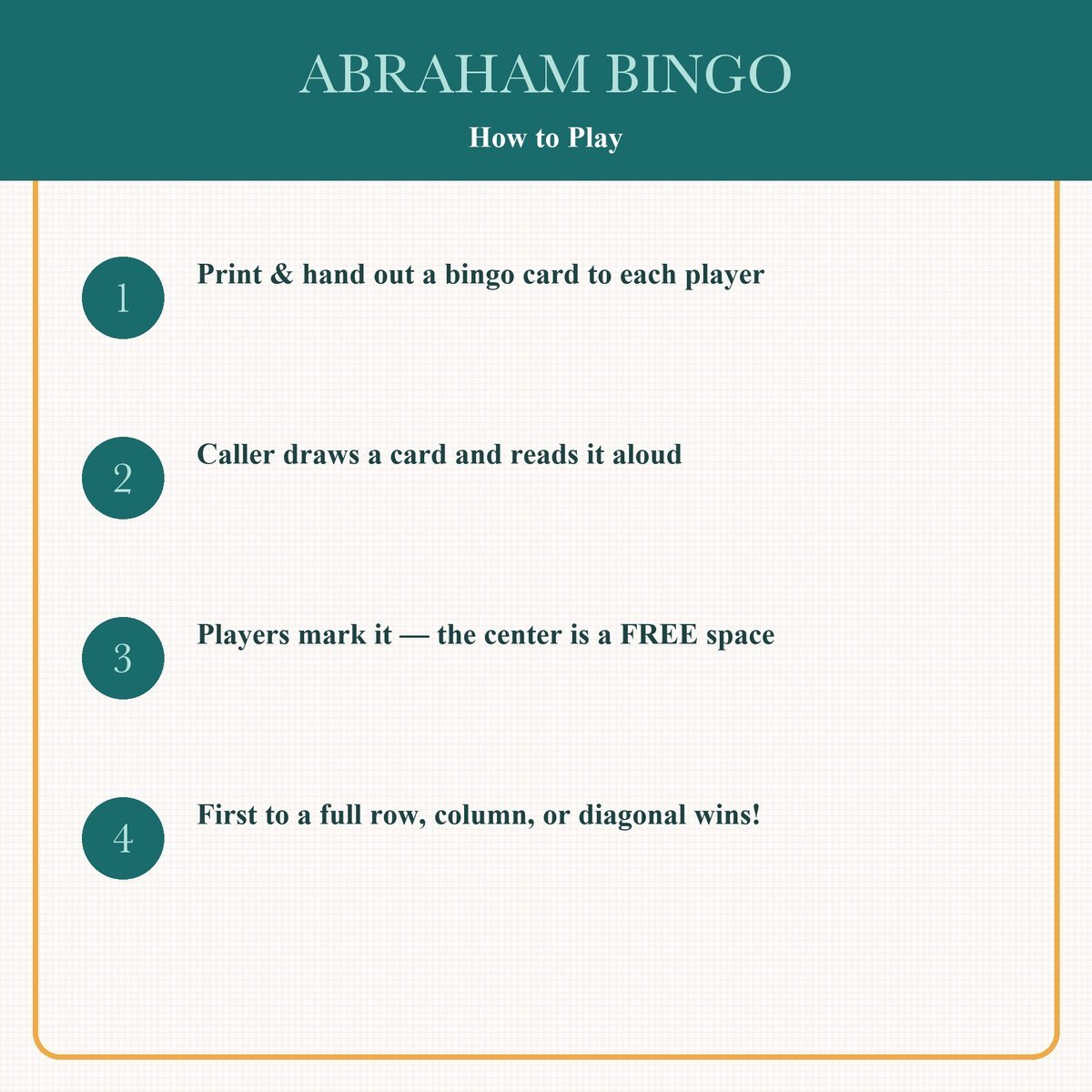 Abraham Bingo, 60 Printable Christian Cards, Bible Story Game, Sunday School Activity, Kids Bible Game, Scripture Study — image 3