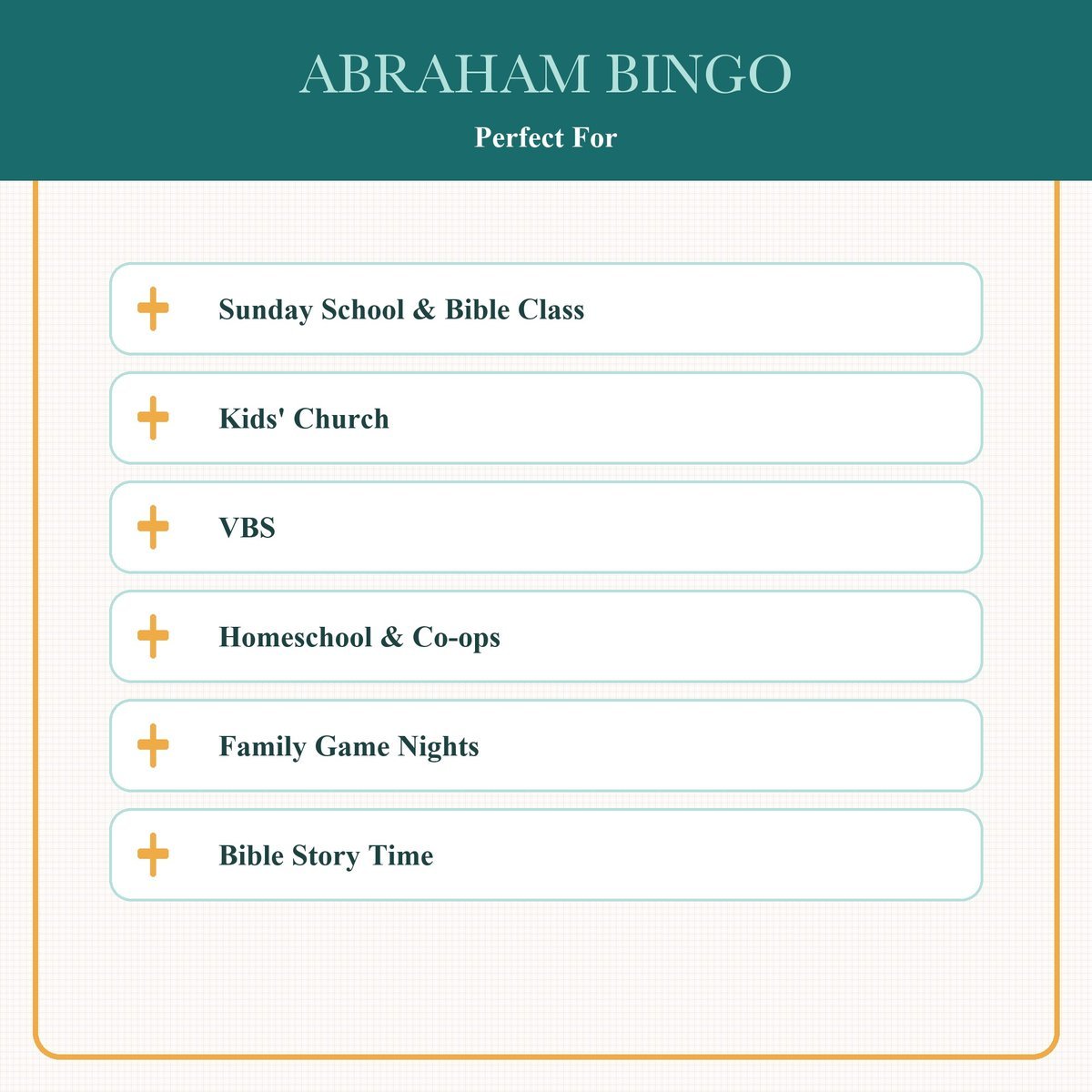 Abraham Bingo, 60 Printable Christian Cards, Bible Story Game, Sunday School Activity, Kids Bible Game, Scripture Study — image 5