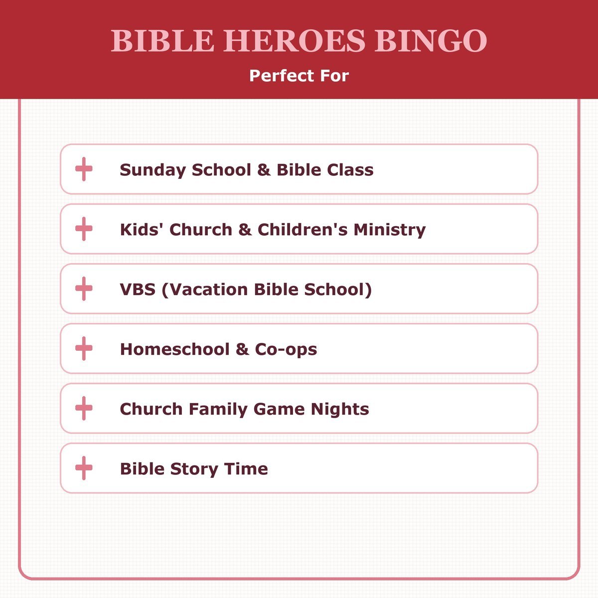 Bible Heroes Bingo, 60 Printable Christian Cards, Heroes of Faith Game, Sunday School Activity, Kids Bible Game, Hebrews 11 — image 5