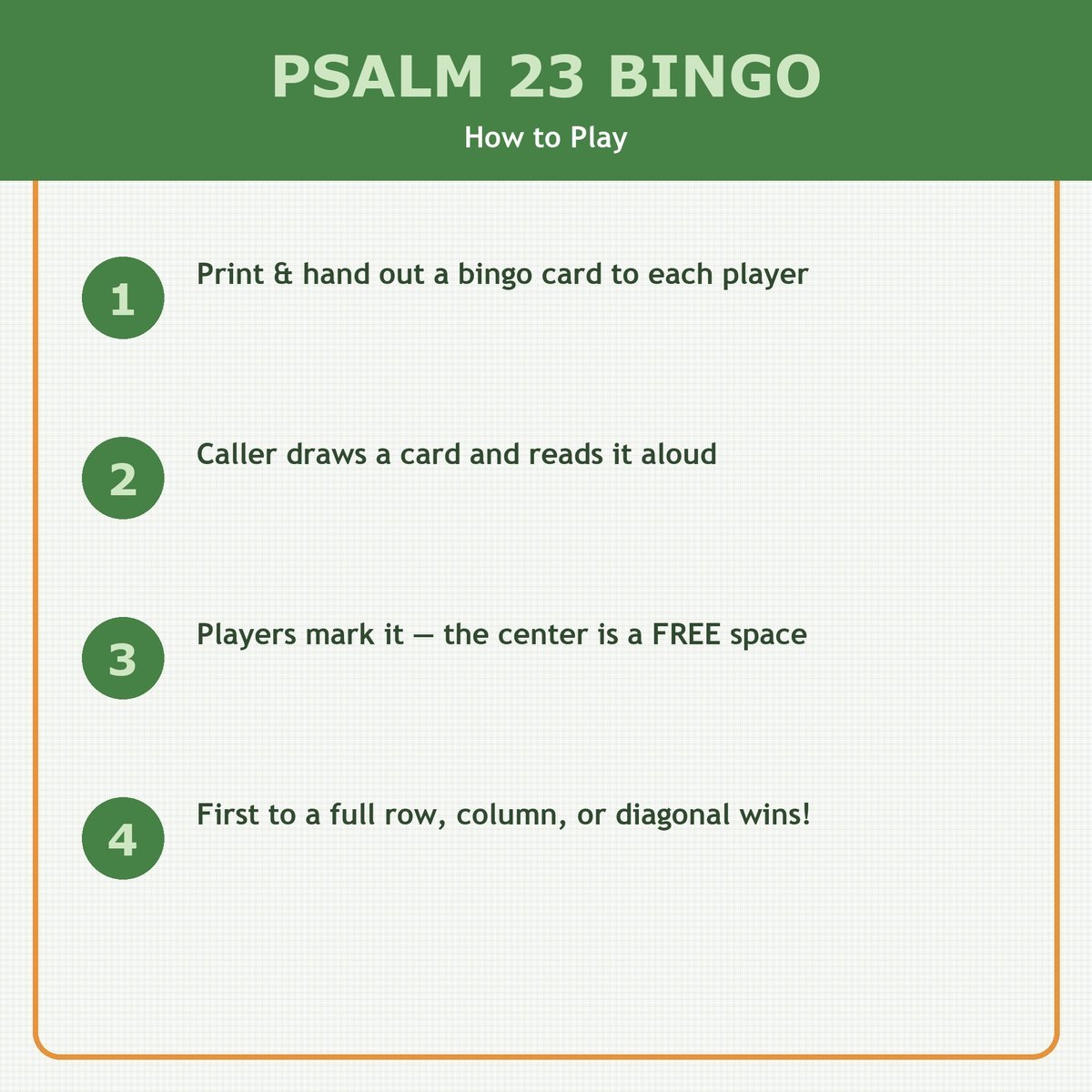 Psalm 23 Bingo, 60 Printable Christian Cards, The Good Shepherd, Sunday School Game, Bible Activity for Kids, Scripture Memory, Kids Church — image 3