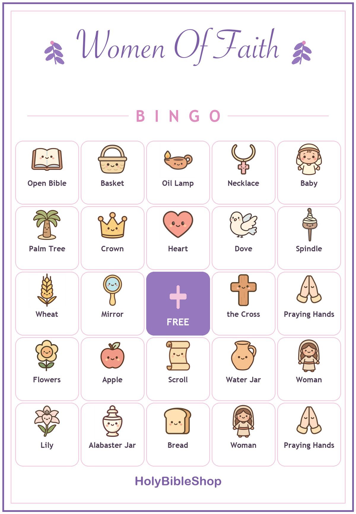 Ladies Bible Study Bingo, 60 Printable Bingo Cards, Christian Ladies Bible Study Game, Sunday School & Church Activity, Instant Download