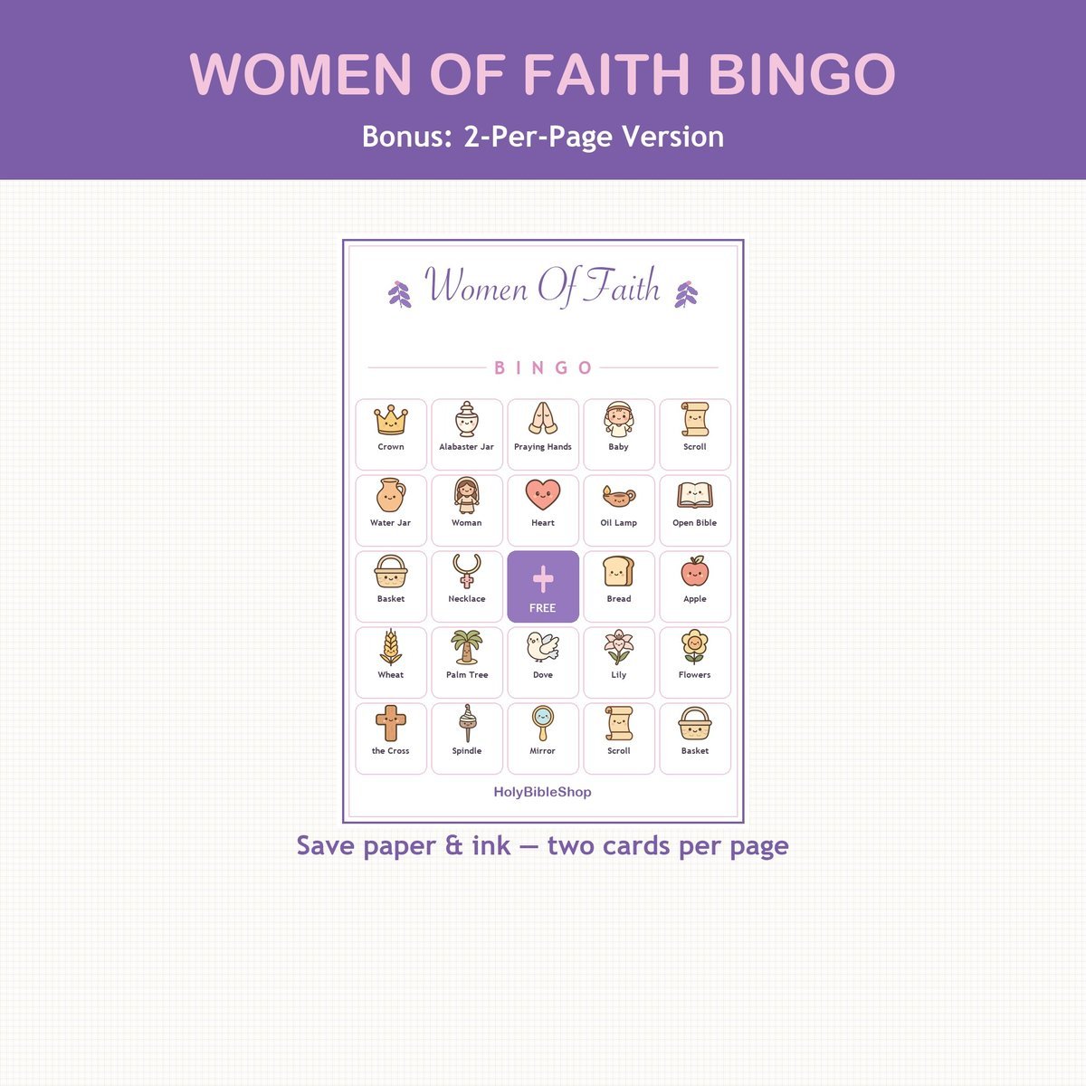 Ladies Bible Study Bingo, 60 Printable Bingo Cards, Christian Ladies Bible Study Game, Sunday School & Church Activity, Instant Download — image 6