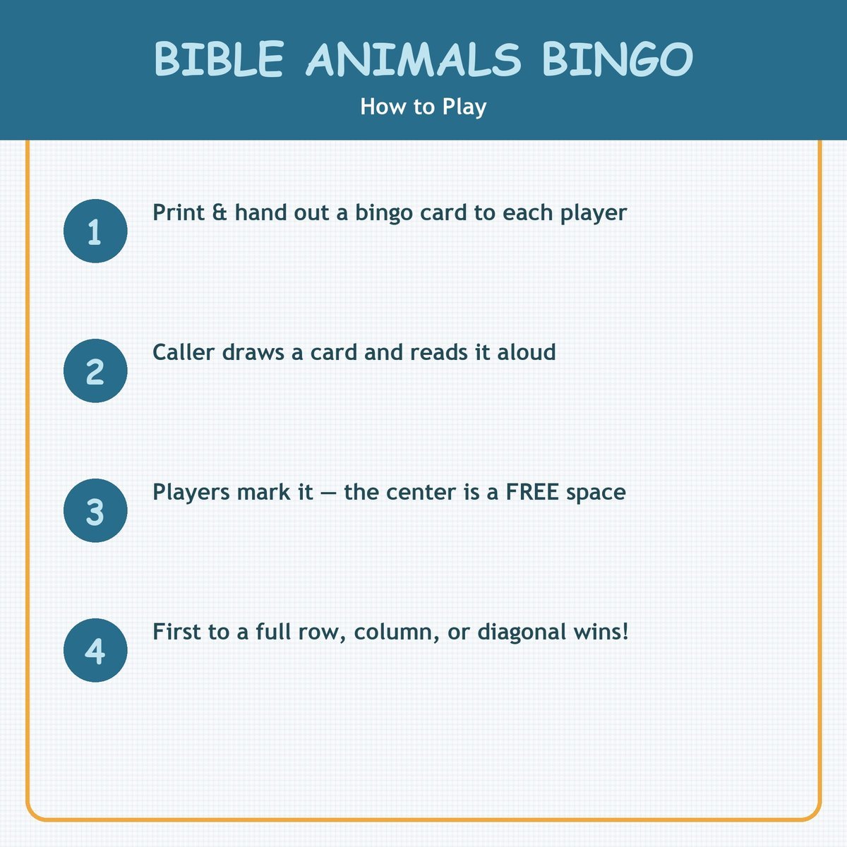 Bible Animals Bingo, 60 Printable Christian Cards, Bible Story Game, Sunday School Activity, Kids Bible Game, Noahs Ark Animals — image 3