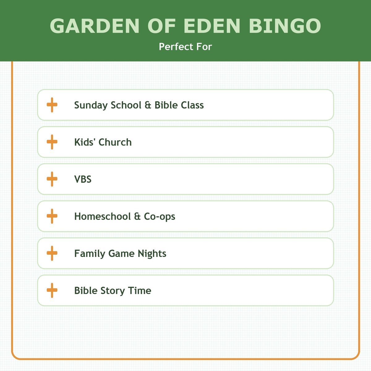 Garden of Eden Bingo, 60 Printable Christian Cards, Adam and Eve Game, Creation Bible Story, Sunday School, Kids Bible Game — image 5
