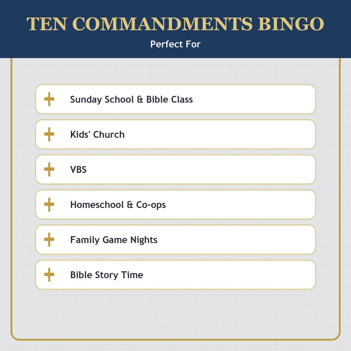Ten Commandments Bingo, 60 Printable Christian Cards, Bible Story Game, Sunday School Activity, Kids Bible Game, Moses Bible Game — image 5