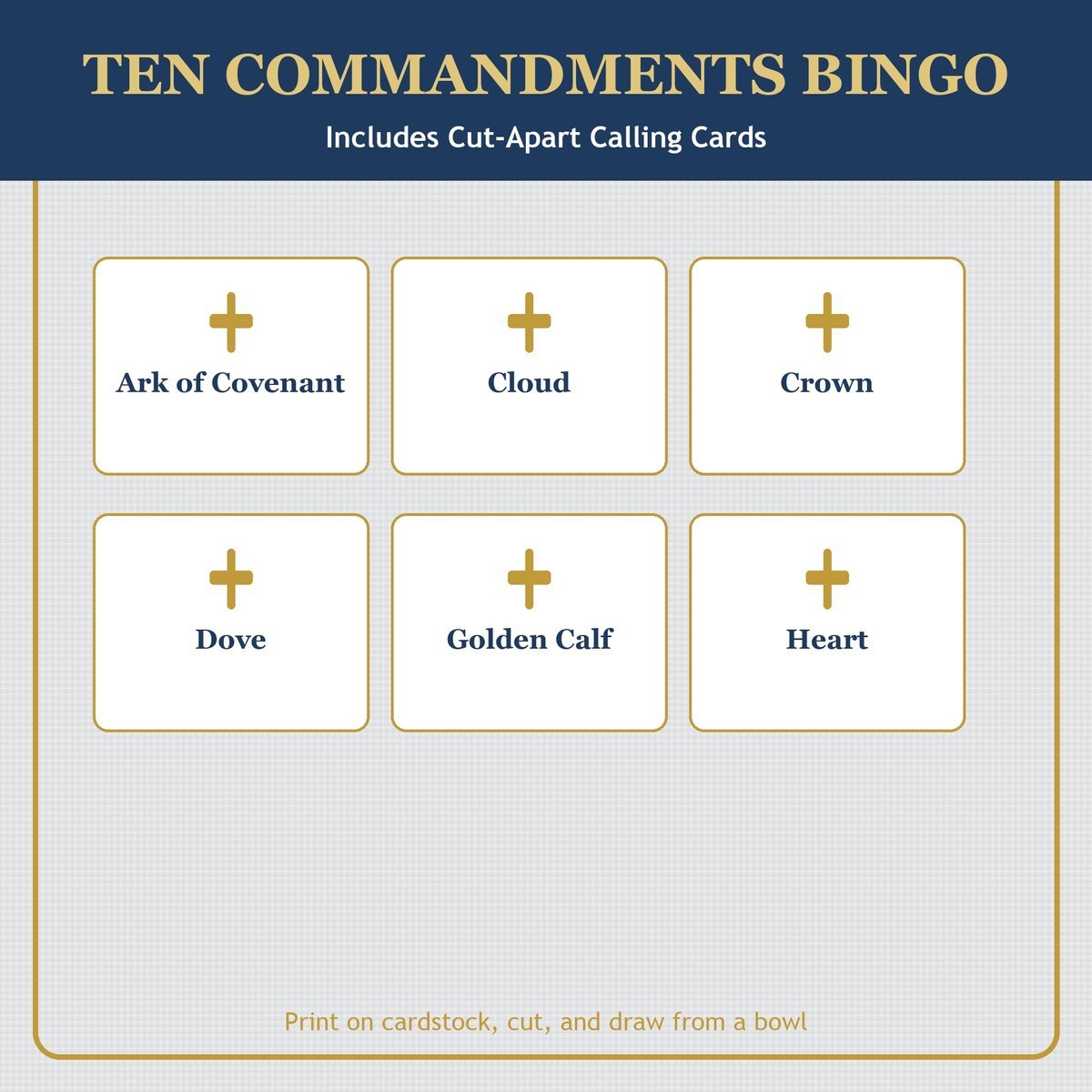 Ten Commandments Bingo, 60 Printable Christian Cards, Bible Story Game, Sunday School Activity, Kids Bible Game, Moses Bible Game — image 7