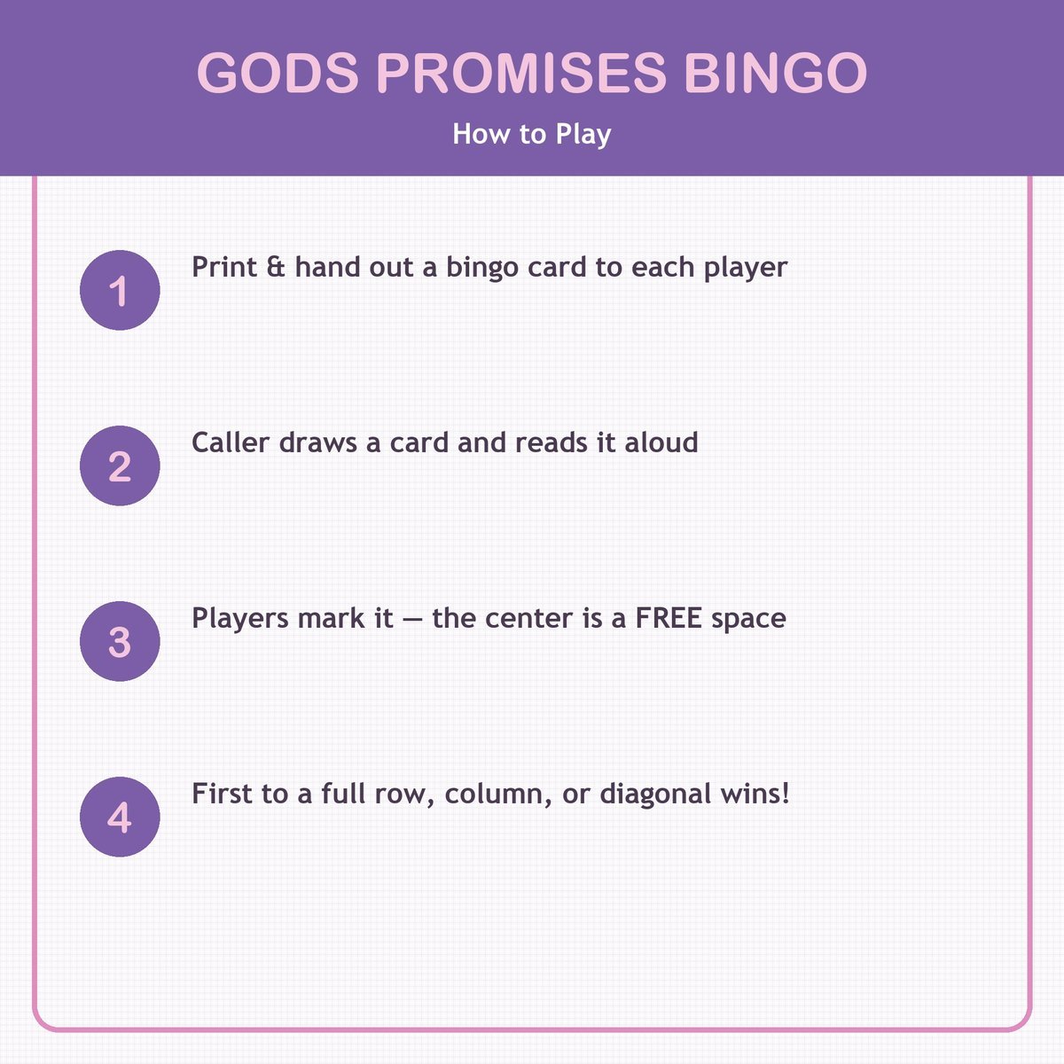 God's Promises Bingo, 60 Printable Christian Cards, Bible Promise Game, Scripture Memory, Sunday School, Ladies Bible Study — image 3