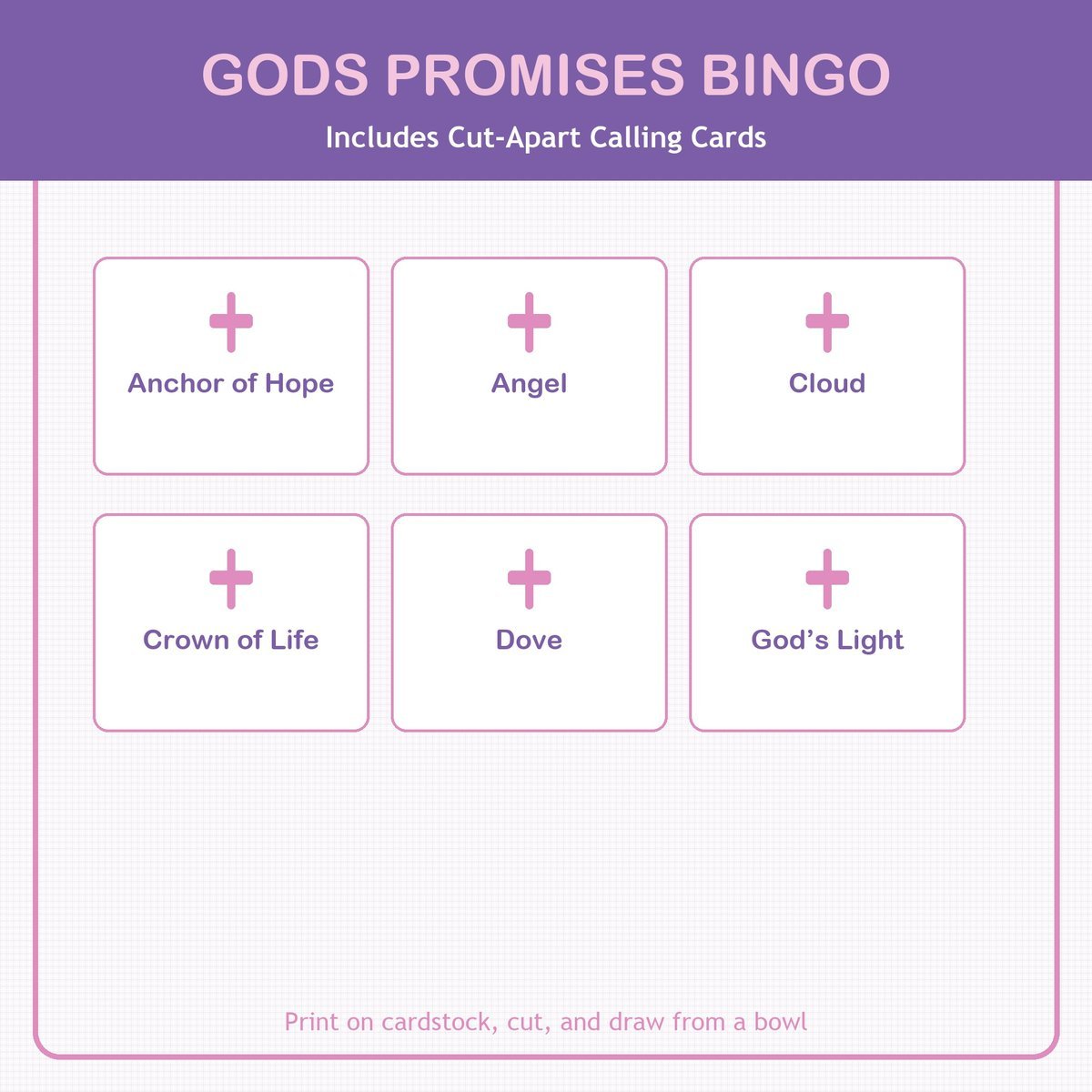 God's Promises Bingo, 60 Printable Christian Cards, Bible Promise Game, Scripture Memory, Sunday School, Ladies Bible Study — image 7
