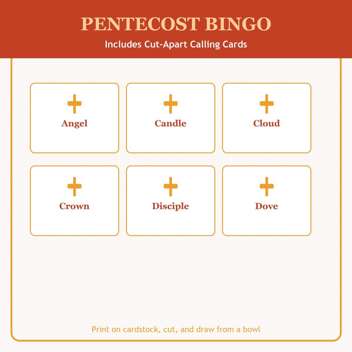 Pentecost Bingo, 60 Printable Christian Cards, Holy Spirit Bible Game, Sunday School Activity, Kids Bible Game, Acts 2 — image 7
