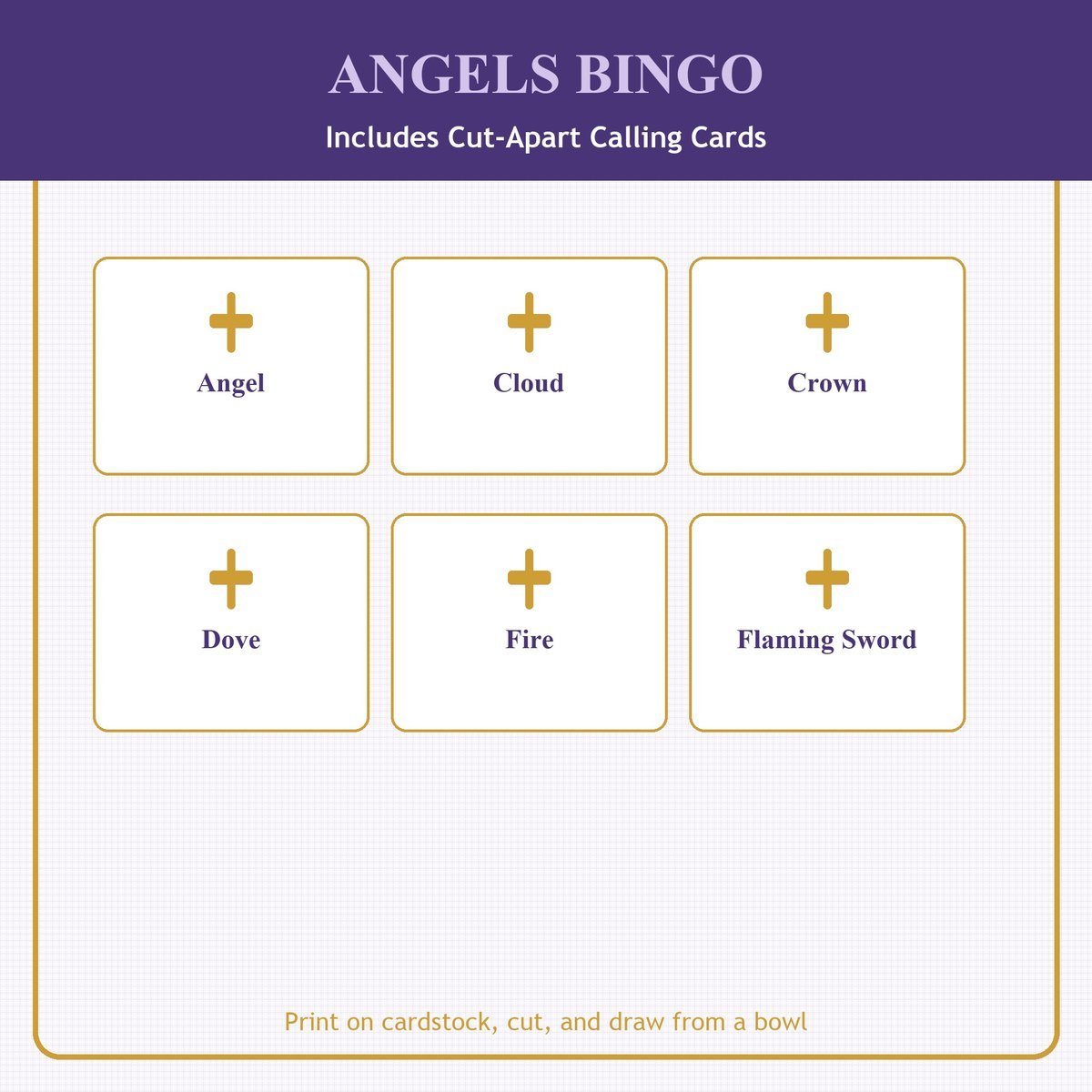 Angels Bingo, 60 Printable Christian Cards, Bible Angels Game, Sunday School Activity, Kids Bible Game, Heavenly Hosts — image 7