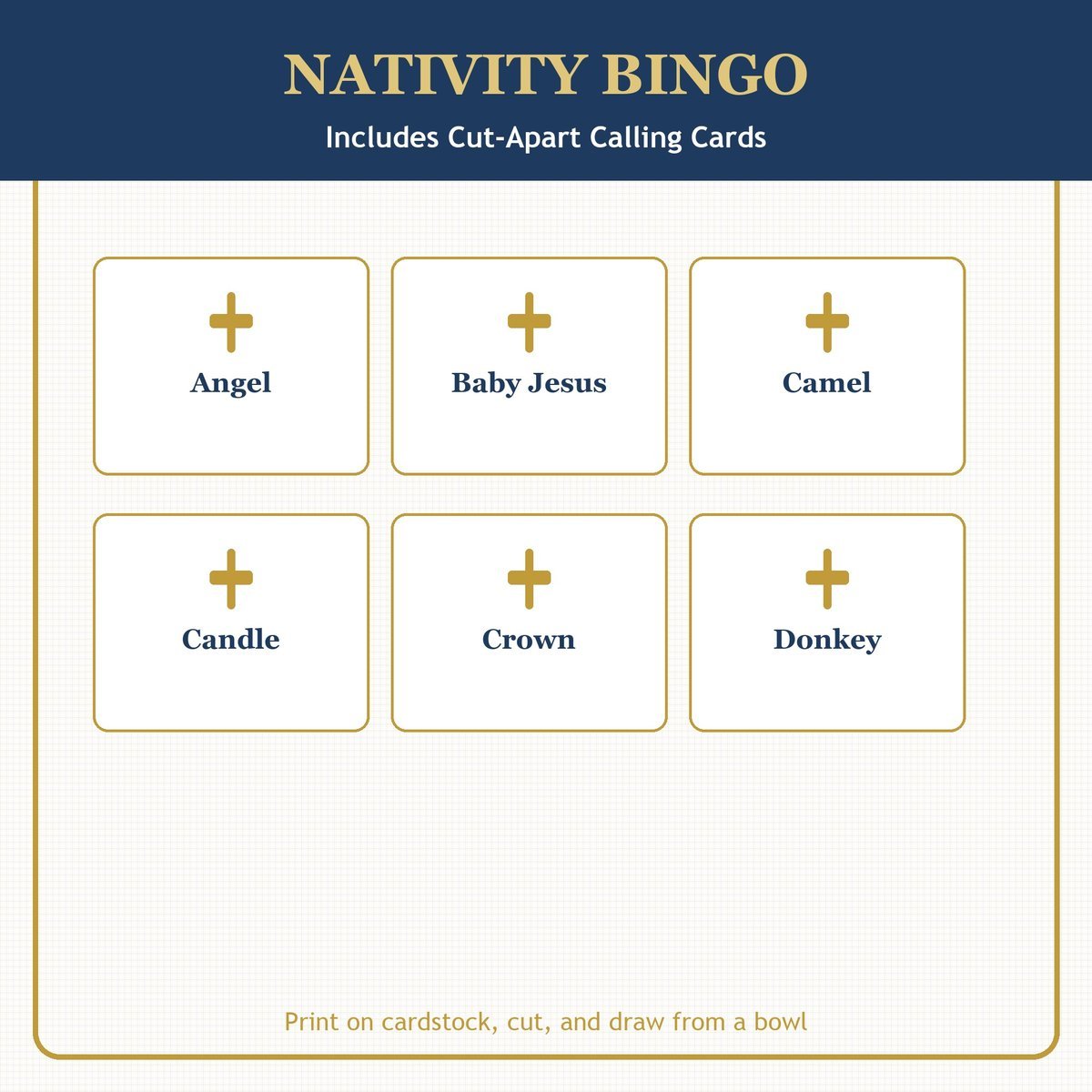 Nativity Bingo, 60 Printable Christmas Cards, Sunday School Christmas Game, Bible Activity for Kids, Church Christmas Game, Advent Kids Game — image 7