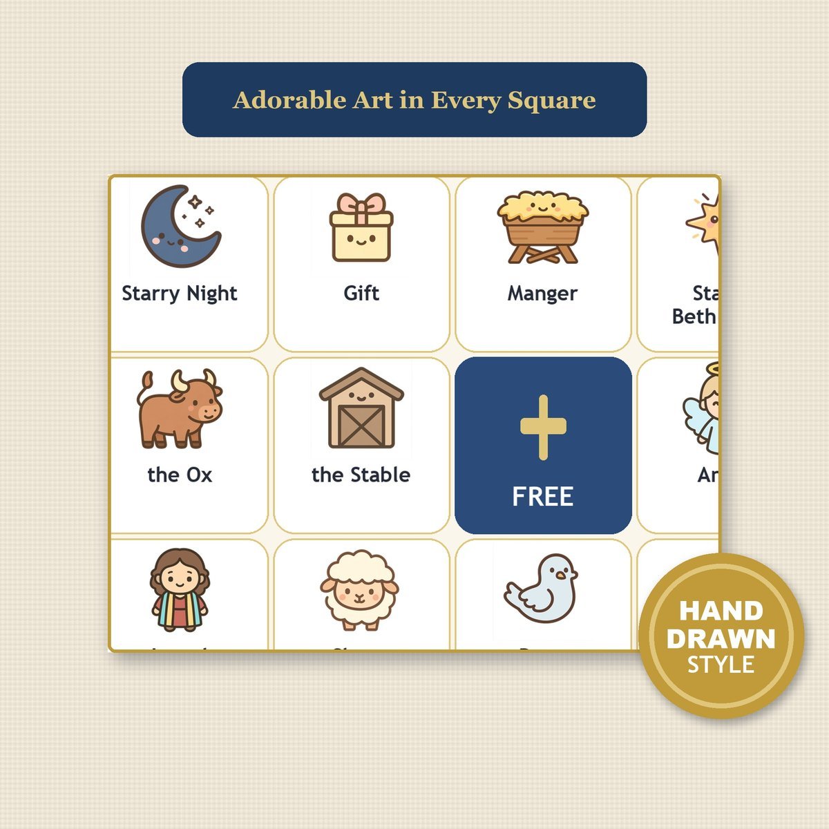 Nativity Bingo, 60 Printable Christmas Cards, Sunday School Christmas Game, Bible Activity for Kids, Church Christmas Game, Advent Kids Game — image 8