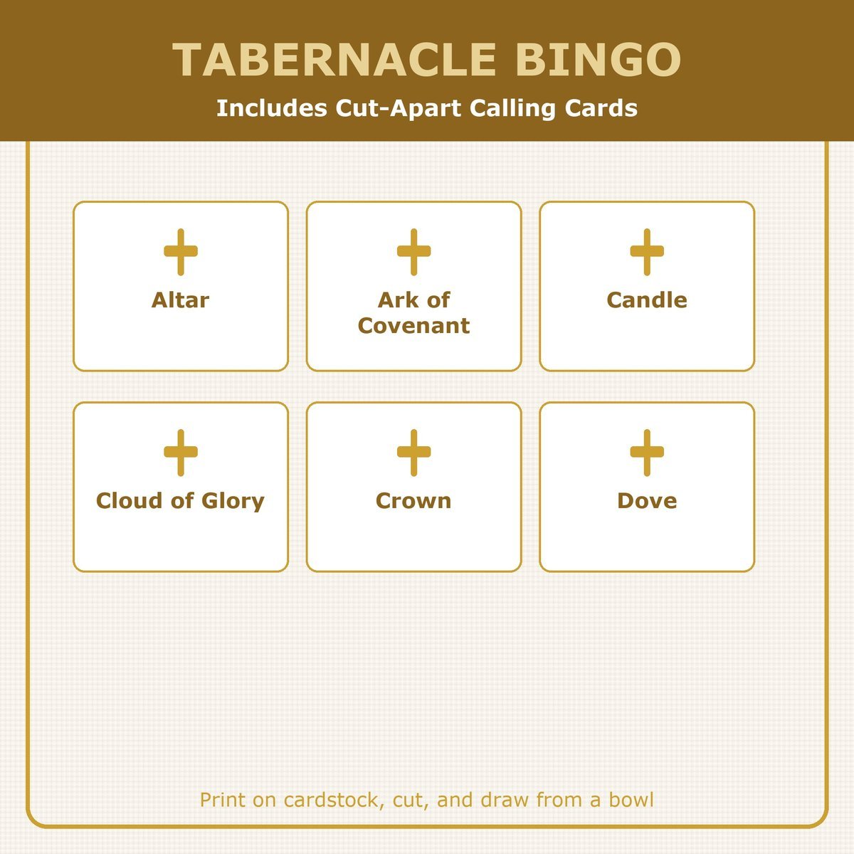 Tabernacle Bingo, 60 Printable Christian Cards, Bible Tabernacle Game, Sunday School Activity, Kids Bible Game, Old Testament — image 7