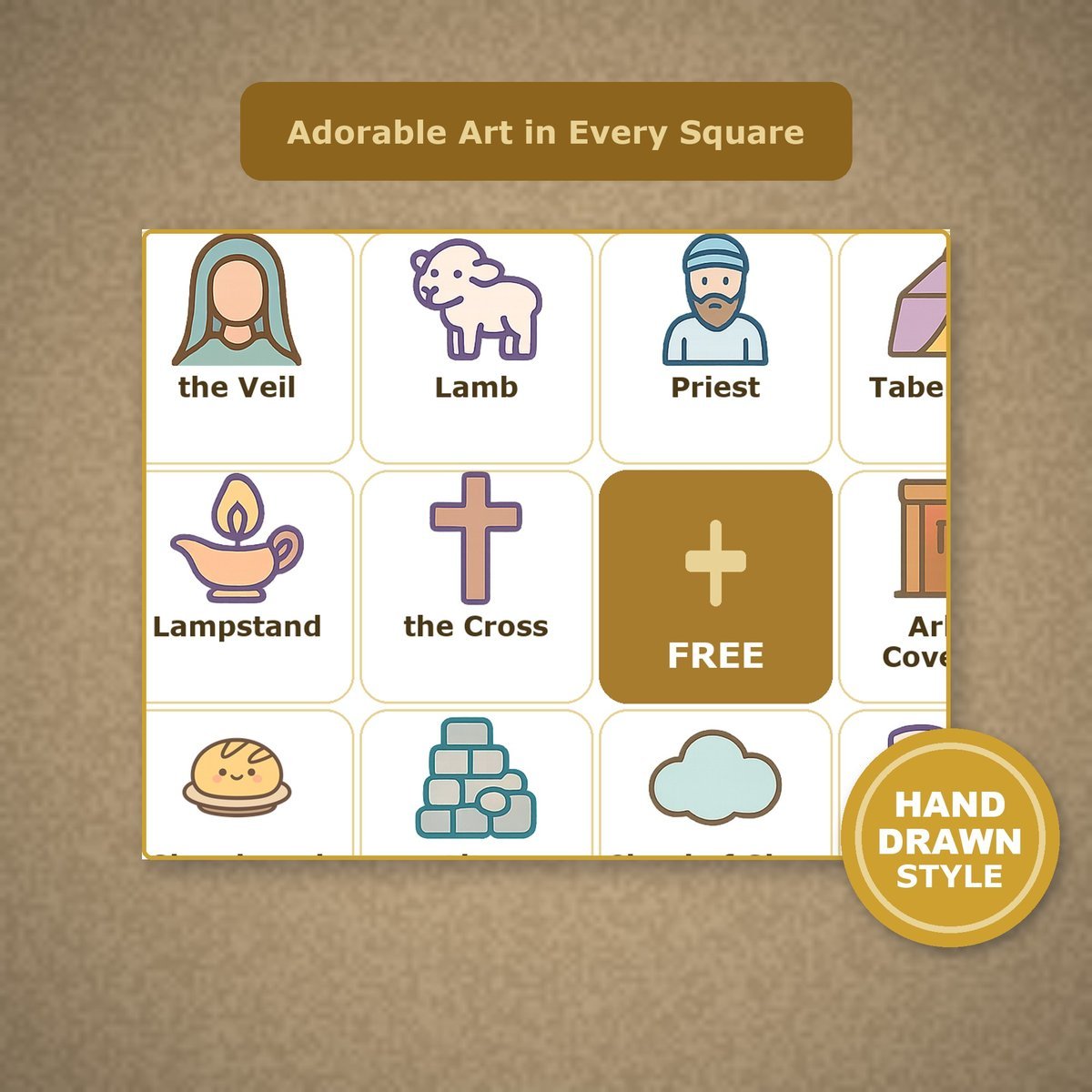 Tabernacle Bingo, 60 Printable Christian Cards, Bible Tabernacle Game, Sunday School Activity, Kids Bible Game, Old Testament — image 8