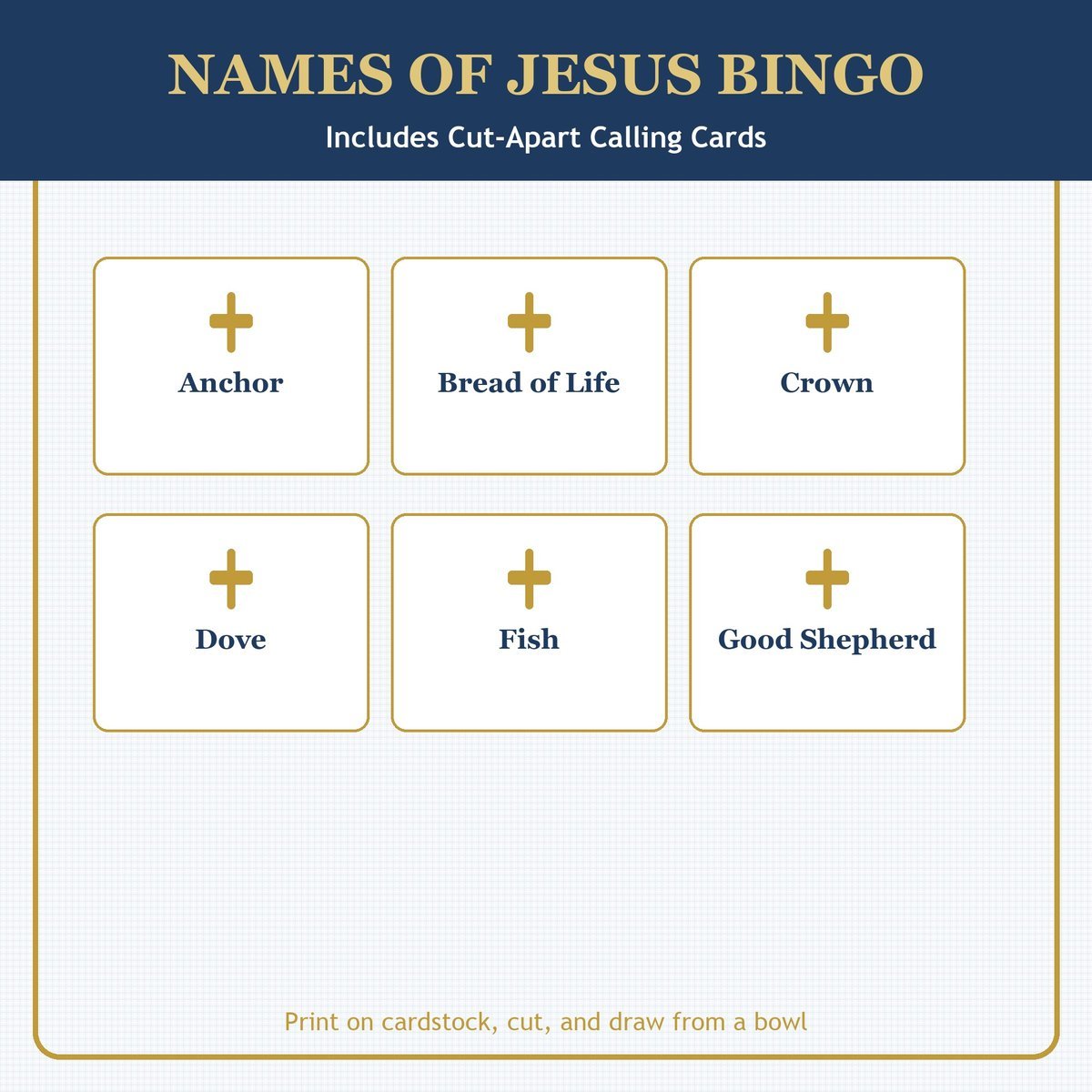 Names of Jesus Bingo, 60 Printable Christian Cards, Names of Christ Game, Sunday School Activity, Kids Bible Game, Scripture — image 7