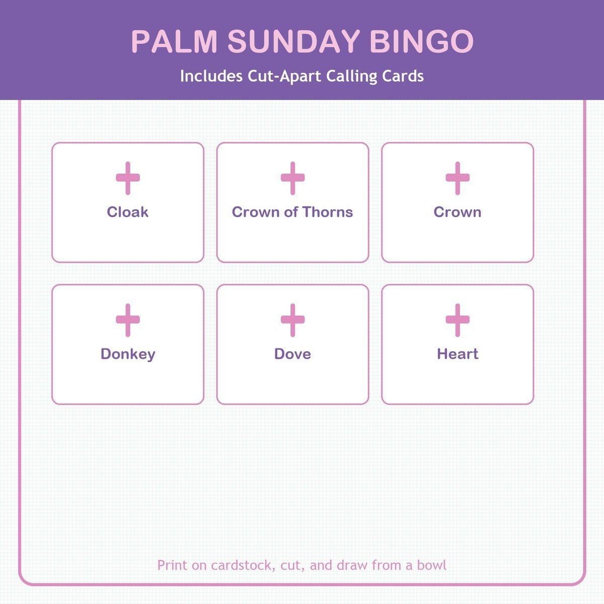 Palm Sunday Bingo, 60 Printable Christian Cards, Holy Week Bible Game, Sunday School Activity, Kids Bible Game, Easter — image 7