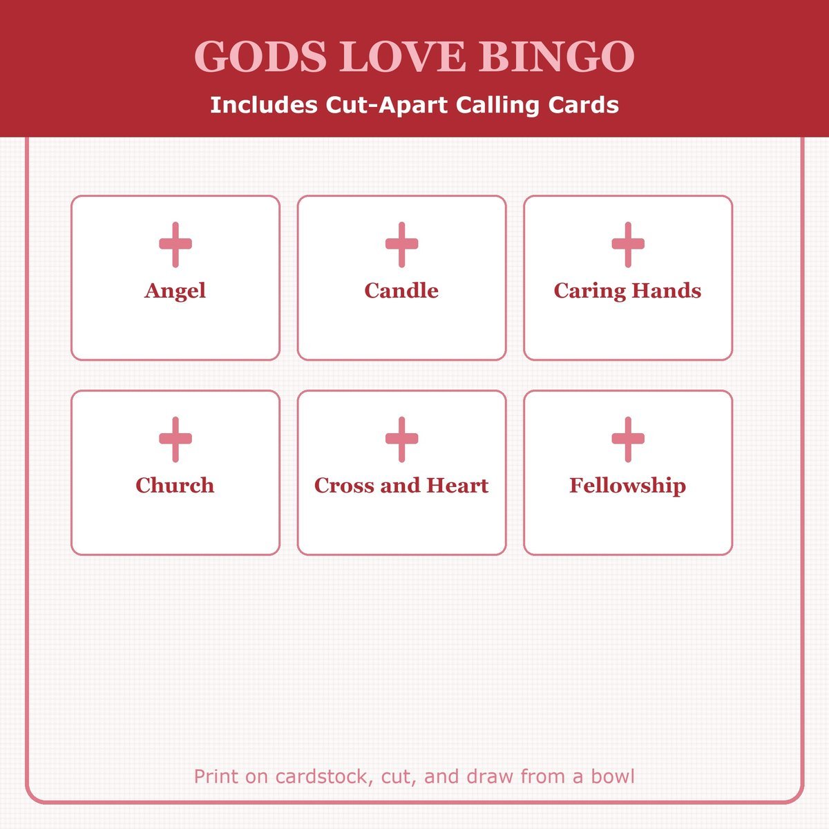 God's Love Bingo, 60 Printable Christian Valentine Cards, Sunday School Valentine Game, Bible Activity for Kids, Church Valentine Kids Game — image 7