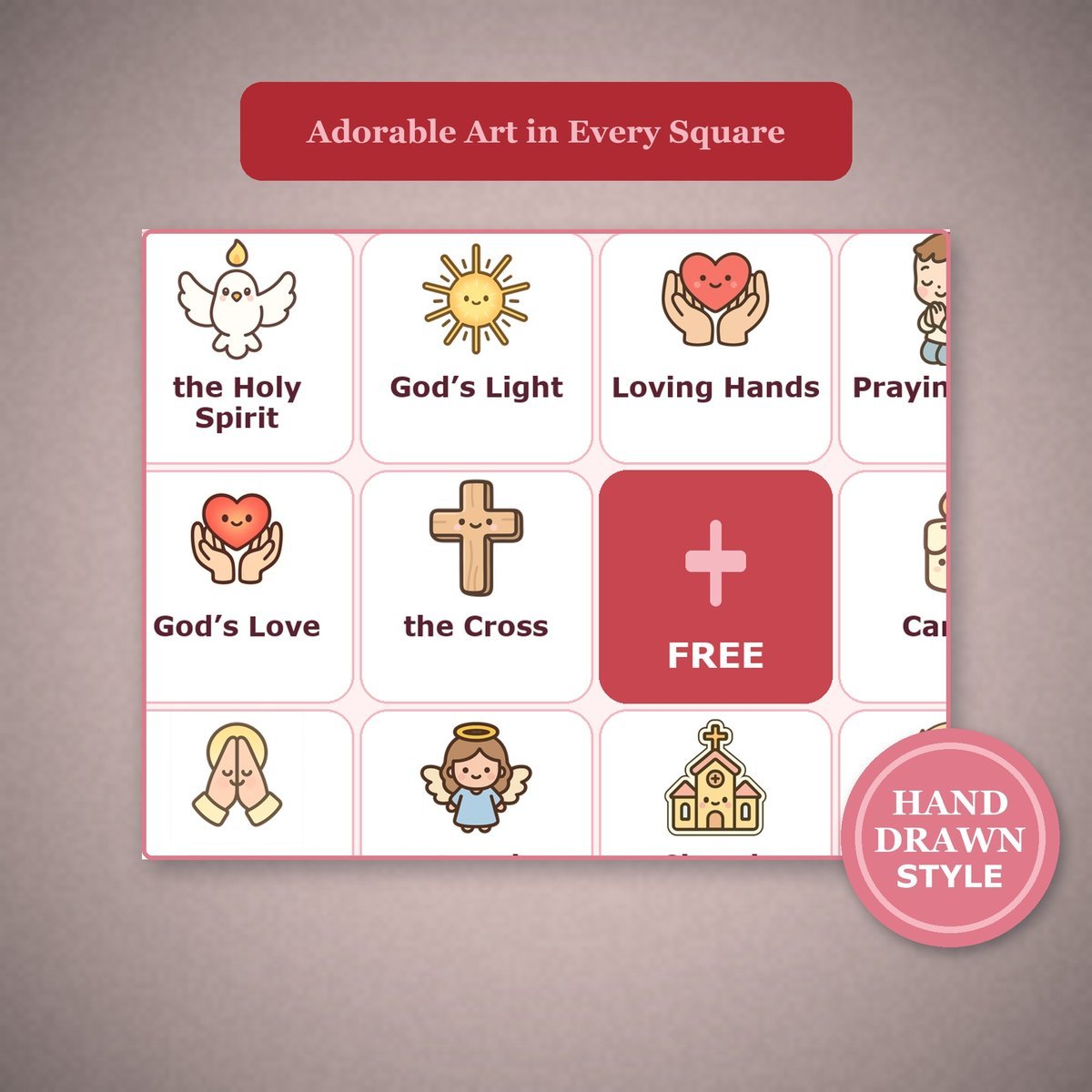 God's Love Bingo, 60 Printable Christian Valentine Cards, Sunday School Valentine Game, Bible Activity for Kids, Church Valentine Kids Game — image 8