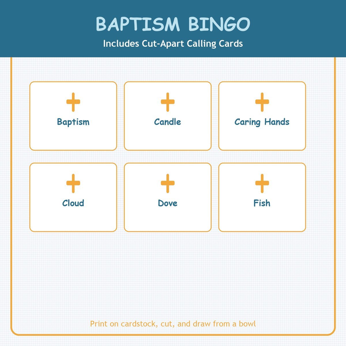 Baptism Bingo, 60 Printable Christian Cards, Bible Baptism Game, Sunday School Activity, Kids Bible Game, Jesus Baptized — image 7