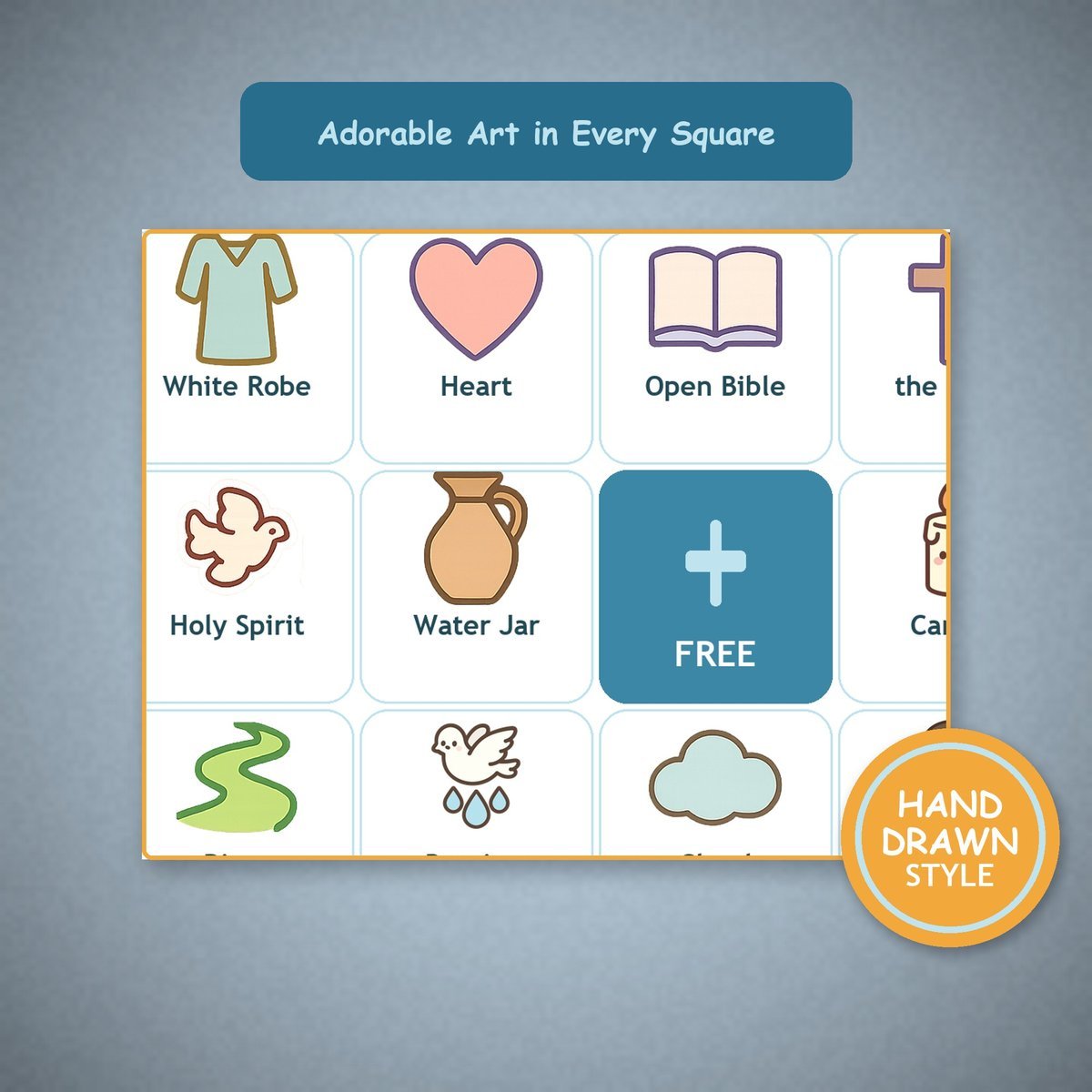 Baptism Bingo, 60 Printable Christian Cards, Bible Baptism Game, Sunday School Activity, Kids Bible Game, Jesus Baptized — image 8