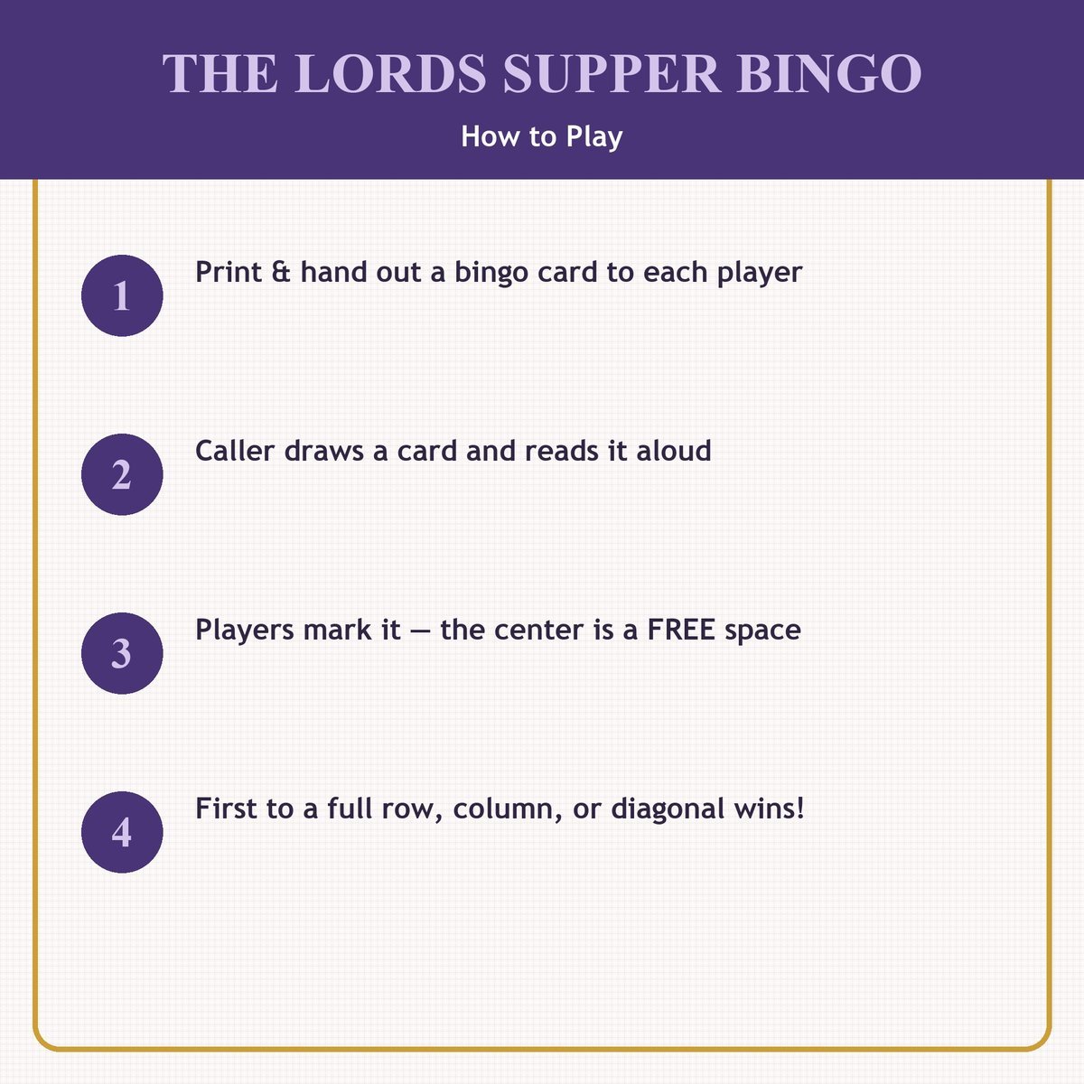 The Lord's Supper Bingo, 60 Printable Christian Cards, Communion Game, Sunday School Activity, Kids Bible Game, Bible Activity — image 3